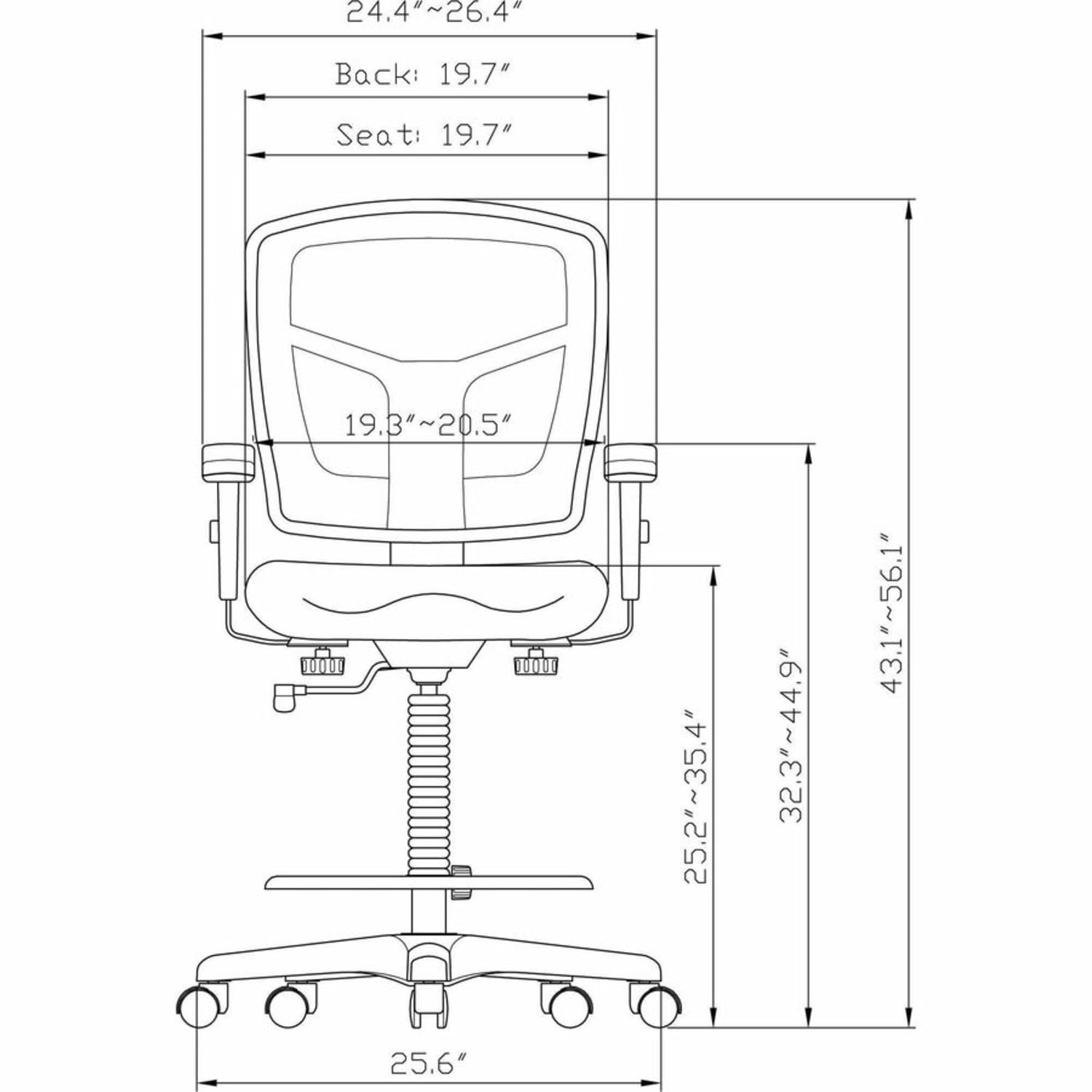 Lorell Ratchet Ergonomic MeshFabric Mid Back Drafting Stool Black PopularChairscom