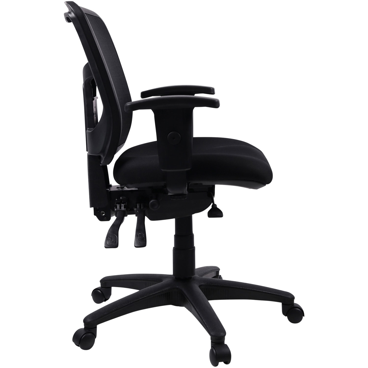 Lorell Ergonomic MeshFabric Mid Back Managerial Swivel Chair Black PopularChairscom