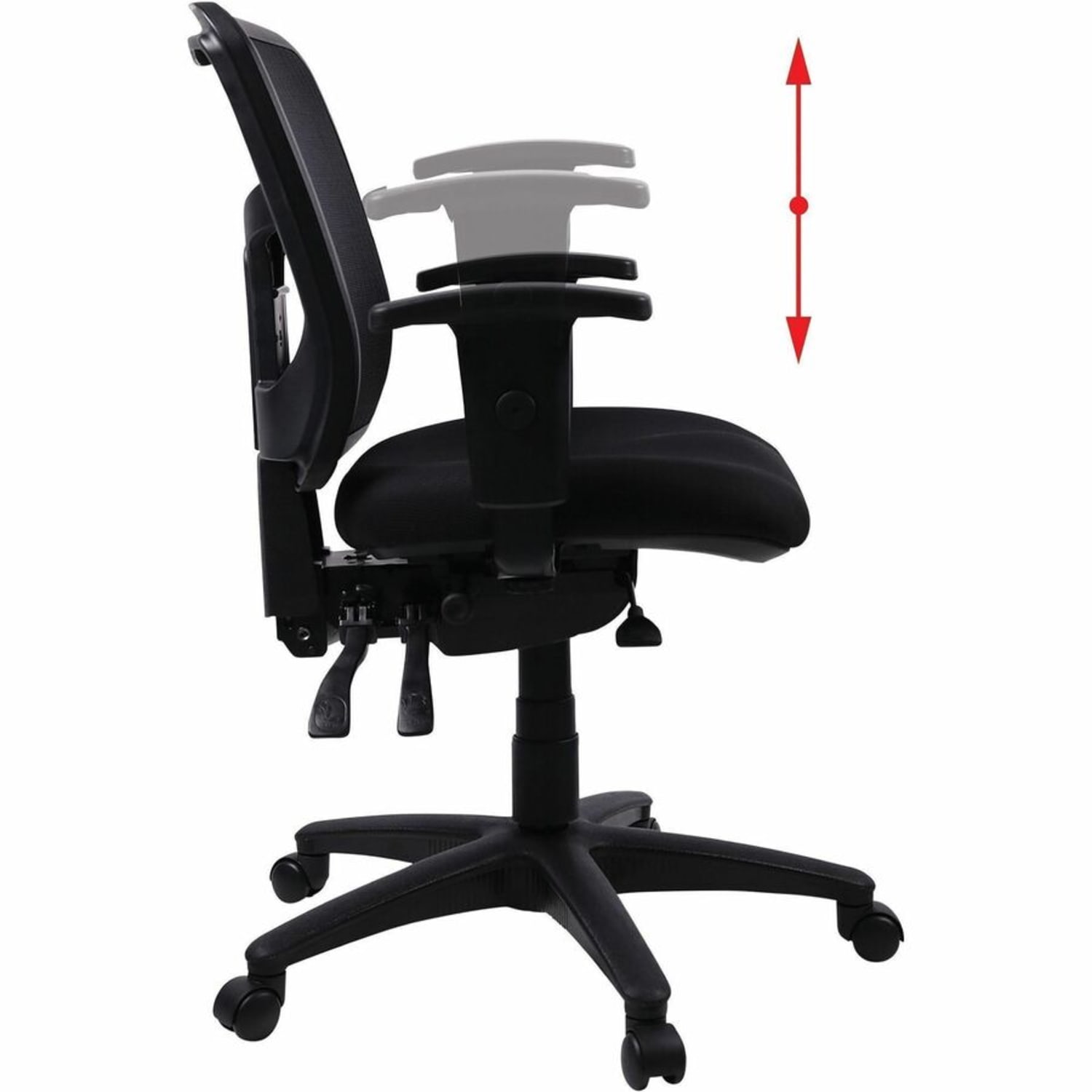 Lorell Ergonomic MeshFabric Mid Back Managerial Swivel Chair Black PopularChairscom