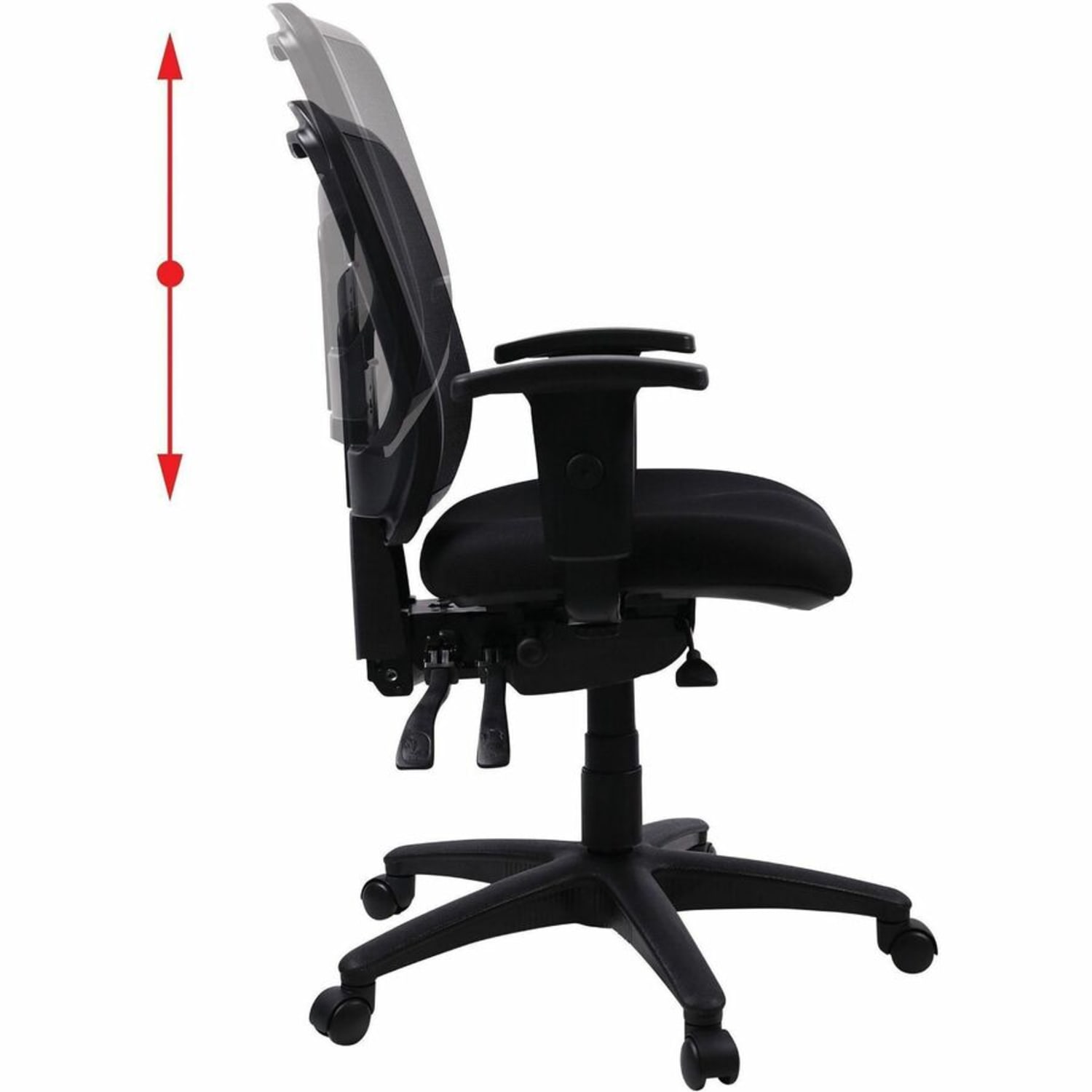 Lorell Ergonomic MeshFabric Mid Back Managerial Swivel Chair Black PopularChairscom