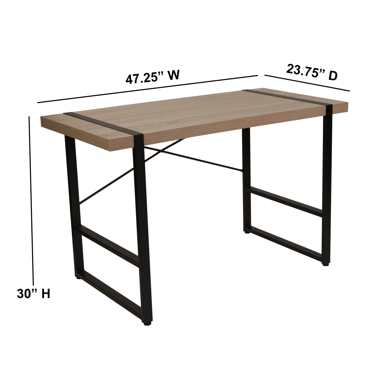 Flash Furniture Console Table, 30inH x 47-1/4inW x 23-3/4inD, Black/Rustic - Image 5