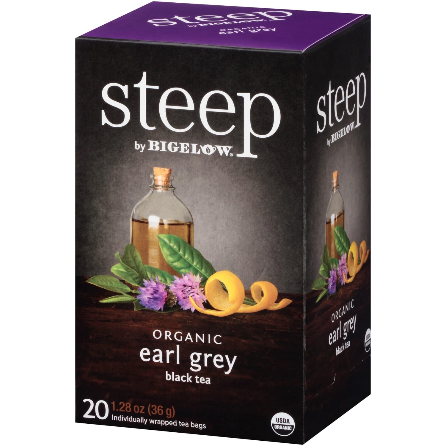 Bigelow Steep Tea, Earl Grey, 1.28 Oz, Box Of 20 Bags - Image 5