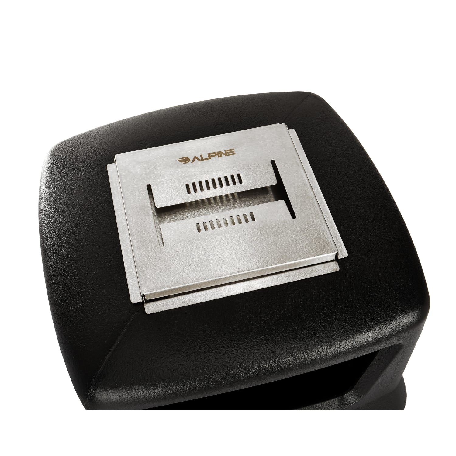 Alpine 16-Gallon Outdoor Commercial Trash Can, Dome Ashtray Lid, Black/Decorative - Image 5
