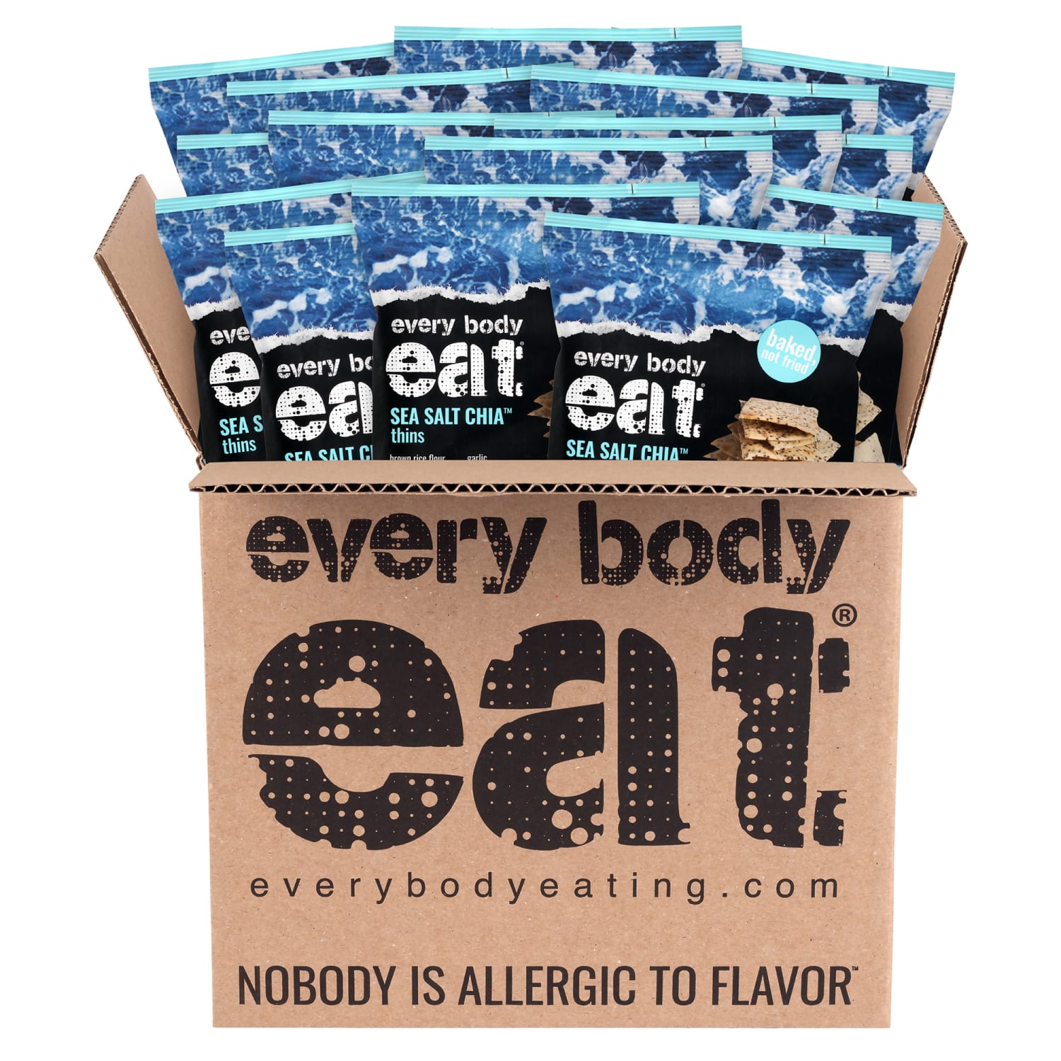 Every Body Eat Sea Salt Chia Crackers, 1.1 Oz, Total Qty 20 - Image 4
