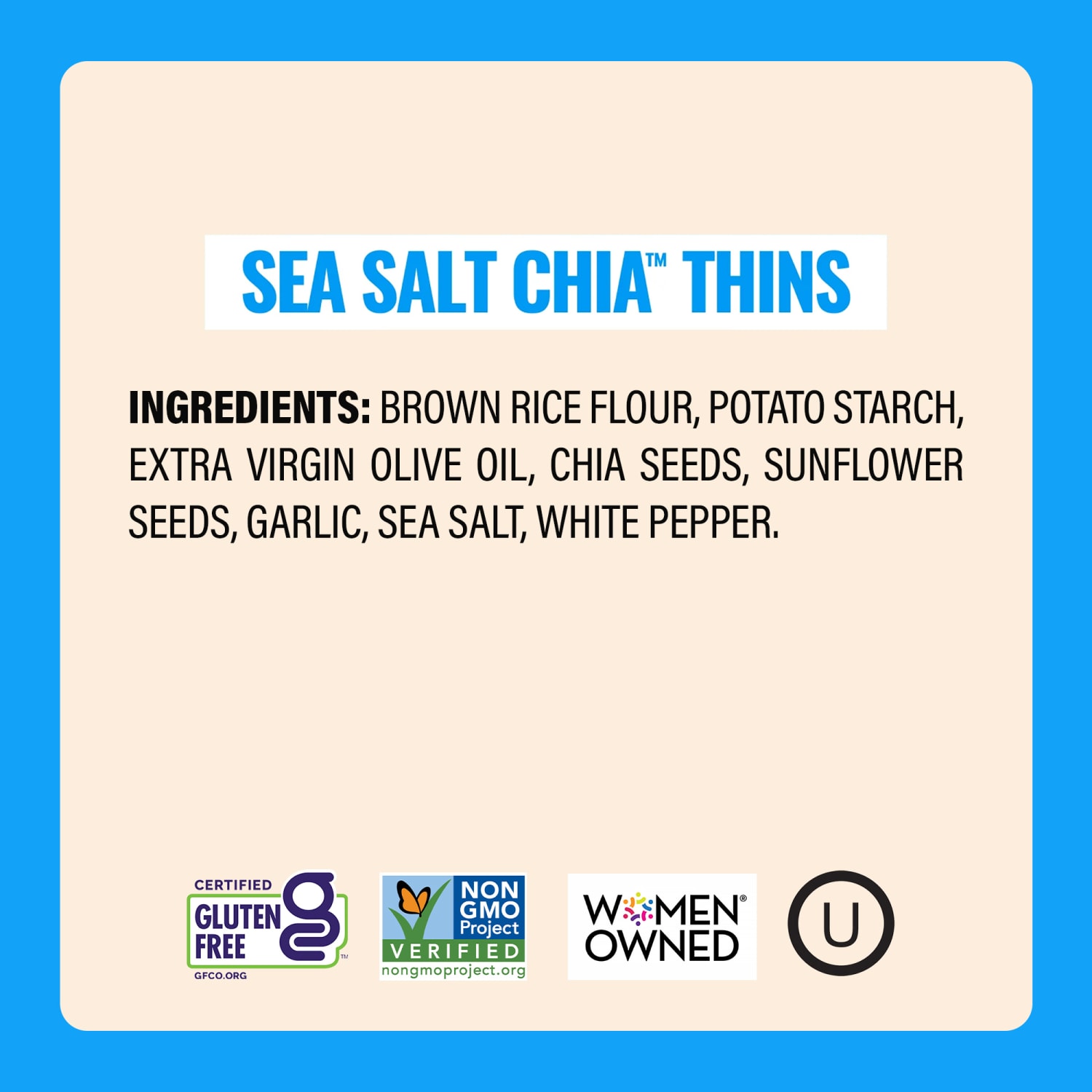 Every Body Eat Sea Salt Chia Crackers, 1.1 Oz, Total Qty 20 - Image 6