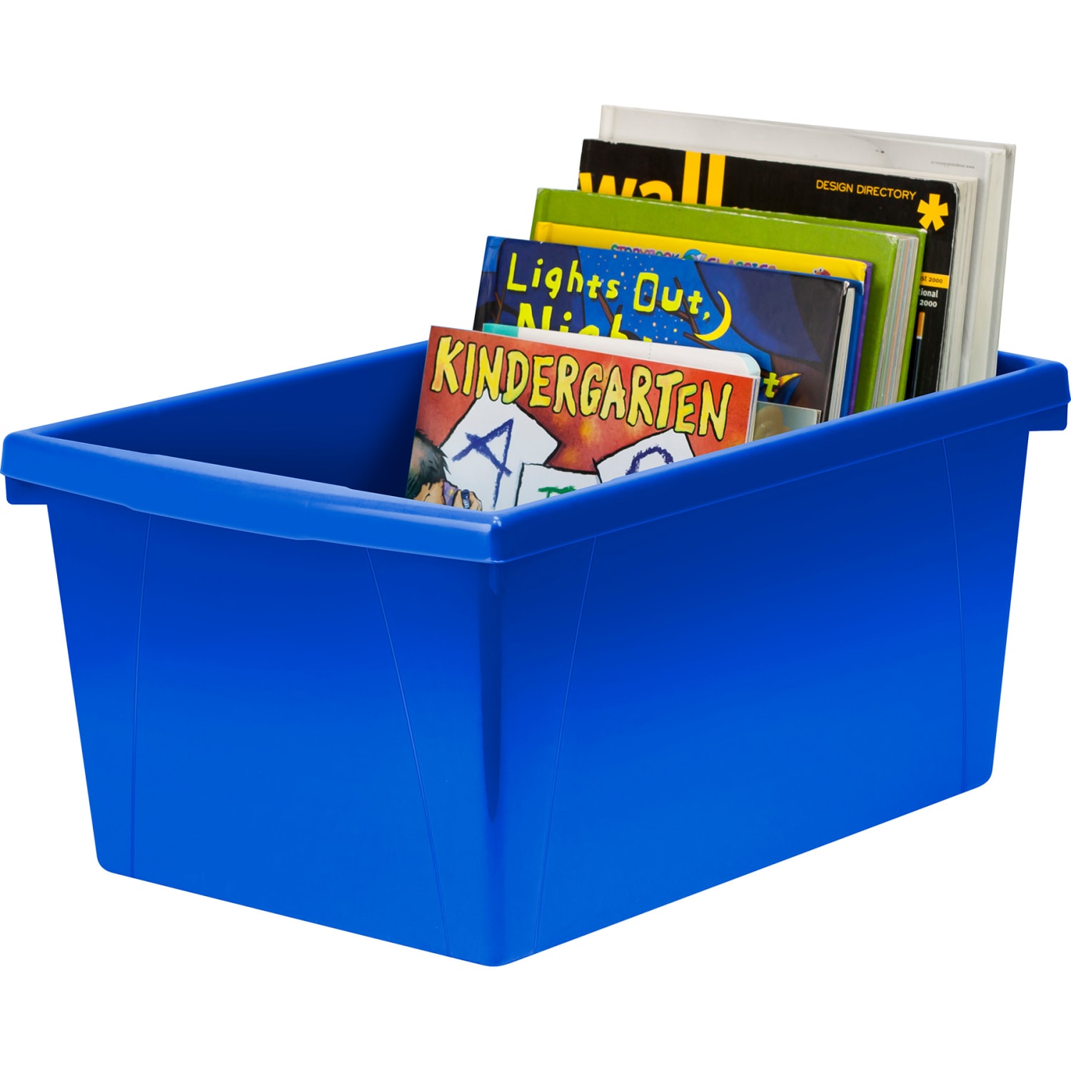 Storex Classroom Storage Bin, Medium, Blue, Pack Of 2 - Image 5