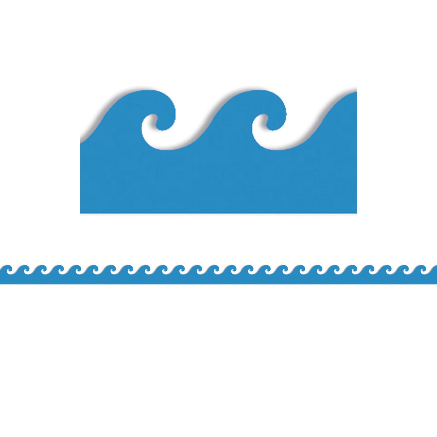 Hygloss Classroom Borders, Blue Waves Mighty Brights, 12 Borders Per Pack, Set Of 6 Packs - Image 3