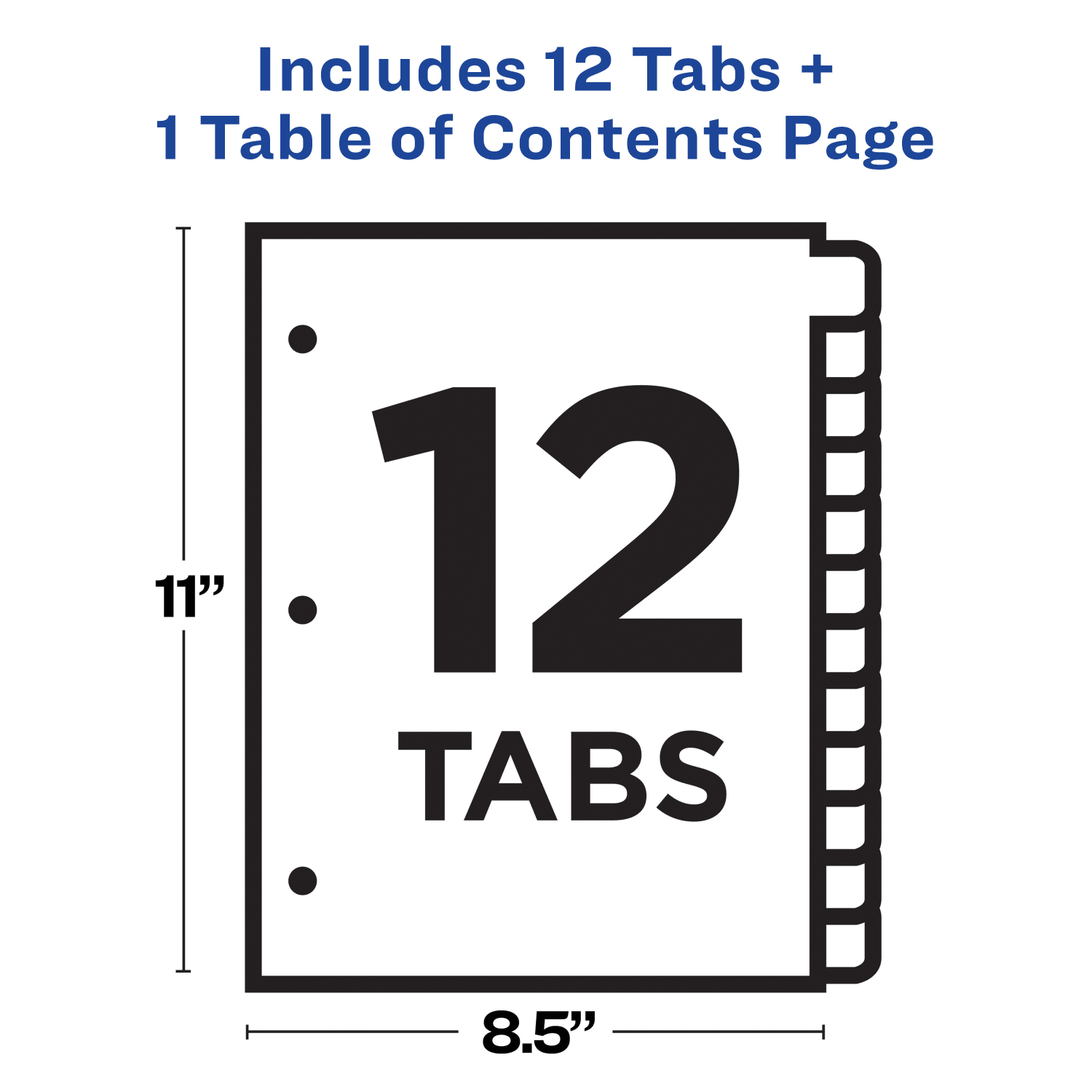 Avery Ready Index 1-12 Tab With Customizable Table Of Contents Dividers, Letter Size, White, 1 Set - Image 5