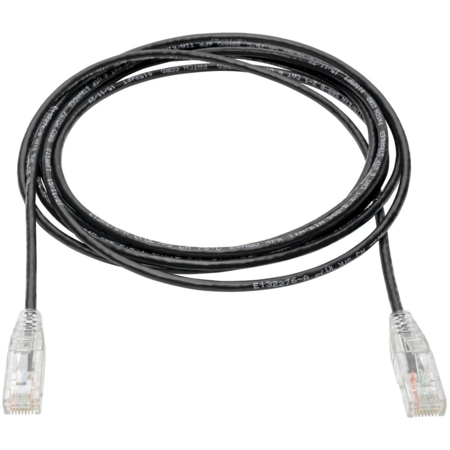 Tripp Lite Cat6 Gigabit Patch Cable Snagless RJ45 Molded Slim Black 15ft - 1x RJ-45 Male Network - 1x R - N201S15BK - Image 3