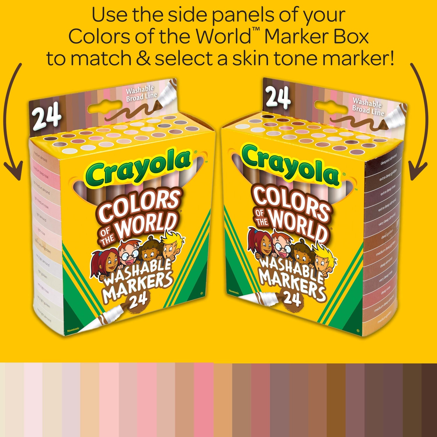 Crayola Washable Markers, Broad Line, Colors of the World, Pack Of 24 Markers, Set Of 2 Packs - Image 5