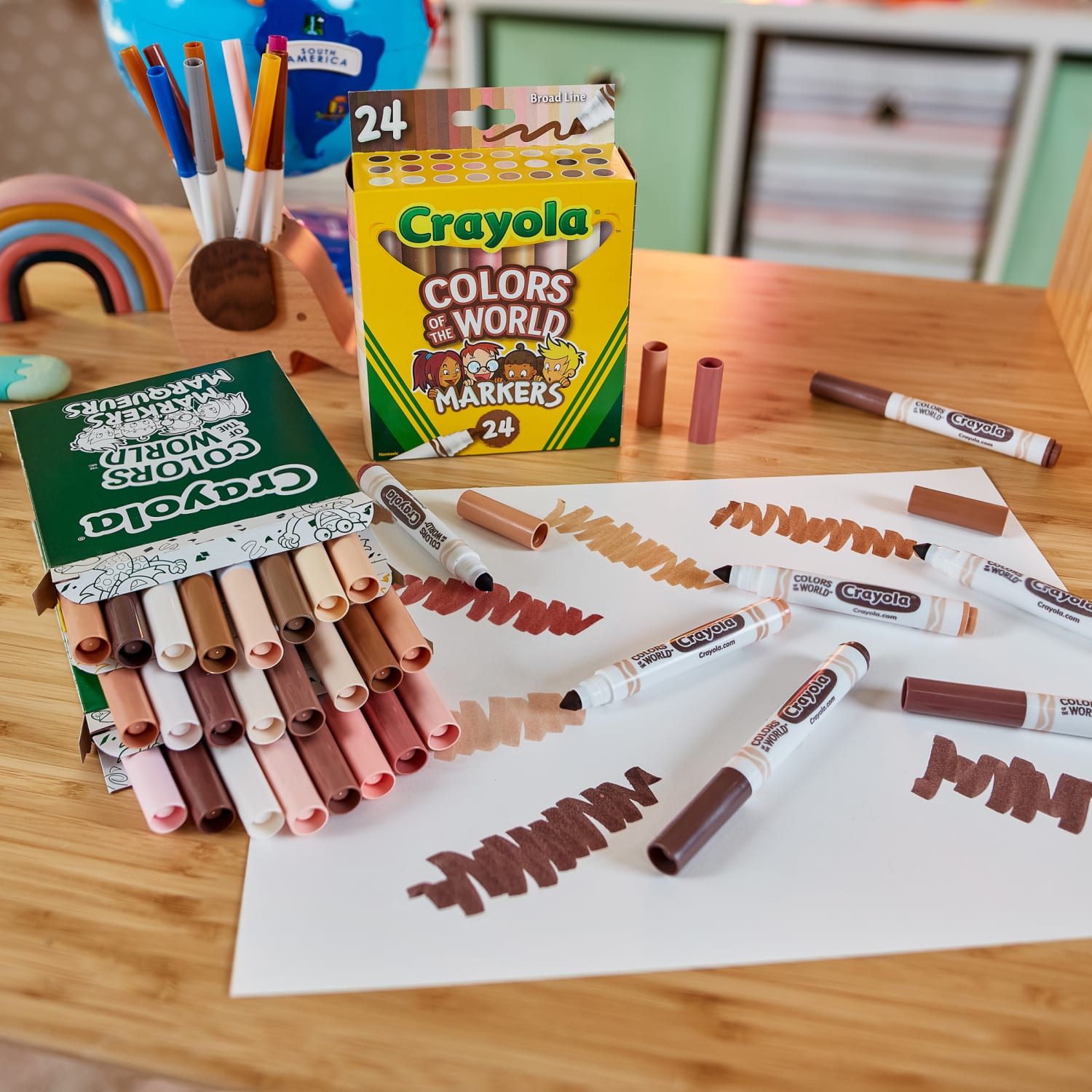 Crayola Washable Markers, Broad Line, Colors of the World, Pack Of 24 Markers, Set Of 2 Packs - Image 6