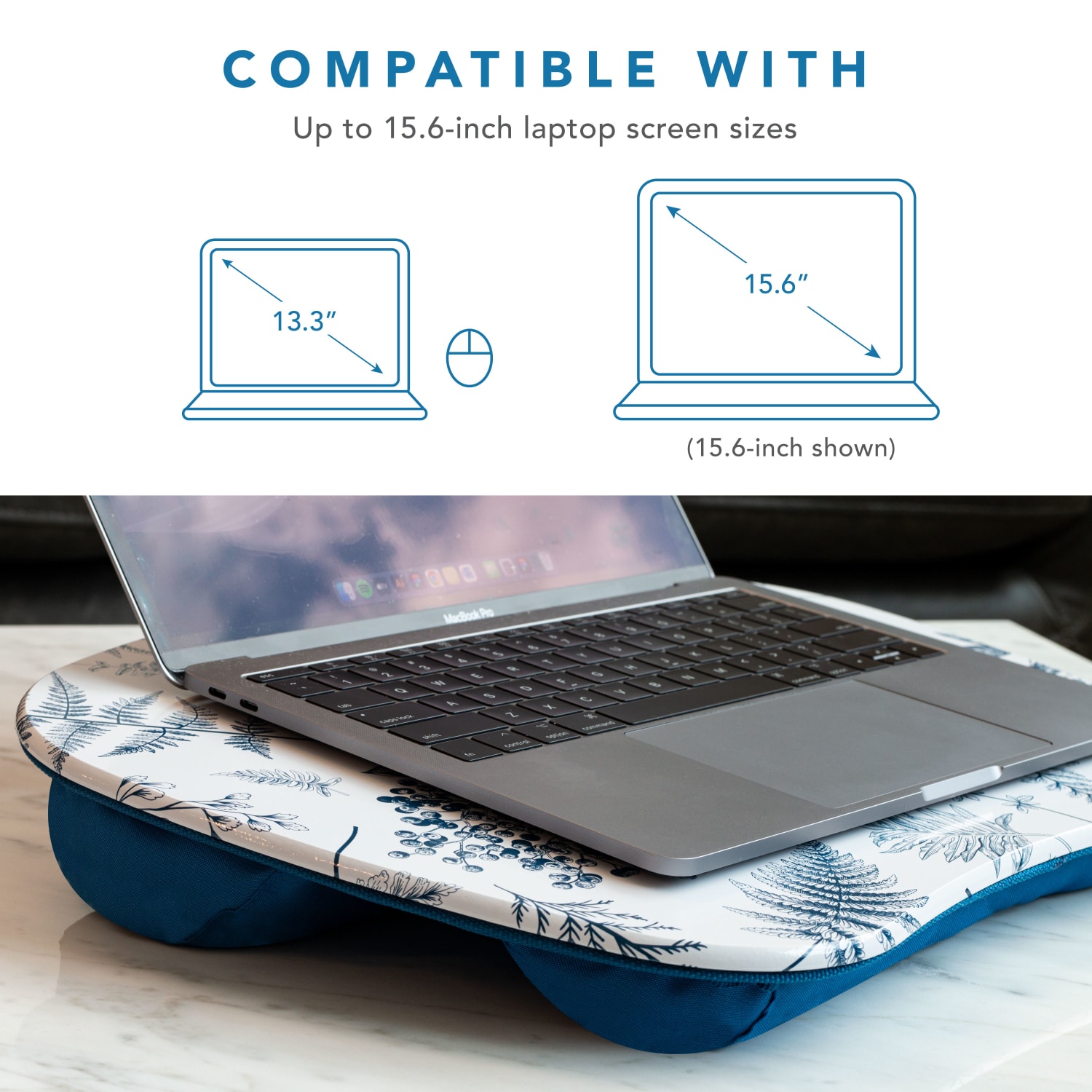 LapGear MyStyle Lap Desk, 2-5/8inH x 17inW x 13-1/4inD, Blue Garden - Image 5