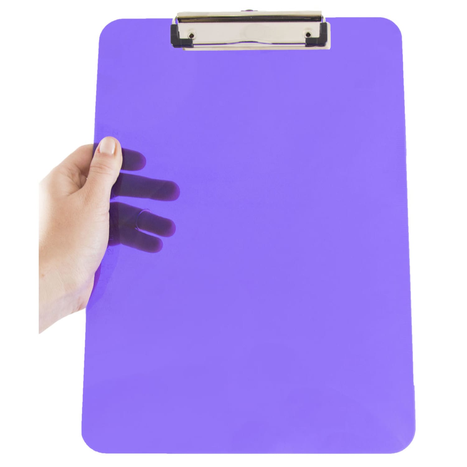 JAM Paper Plastic Clipboards with Metal Clip, 9in x 13in, Purple - Image 3
