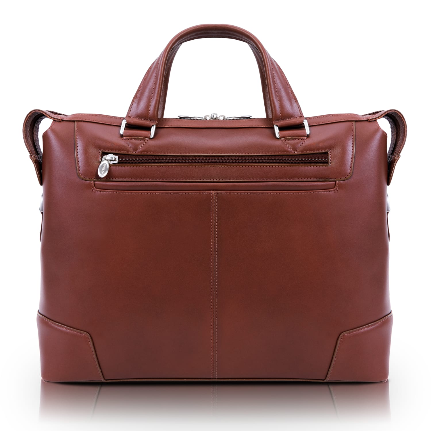McKlein R-Series Arcadia Slim Briefcase With 17in Laptop Pocket, Brown - Image 3