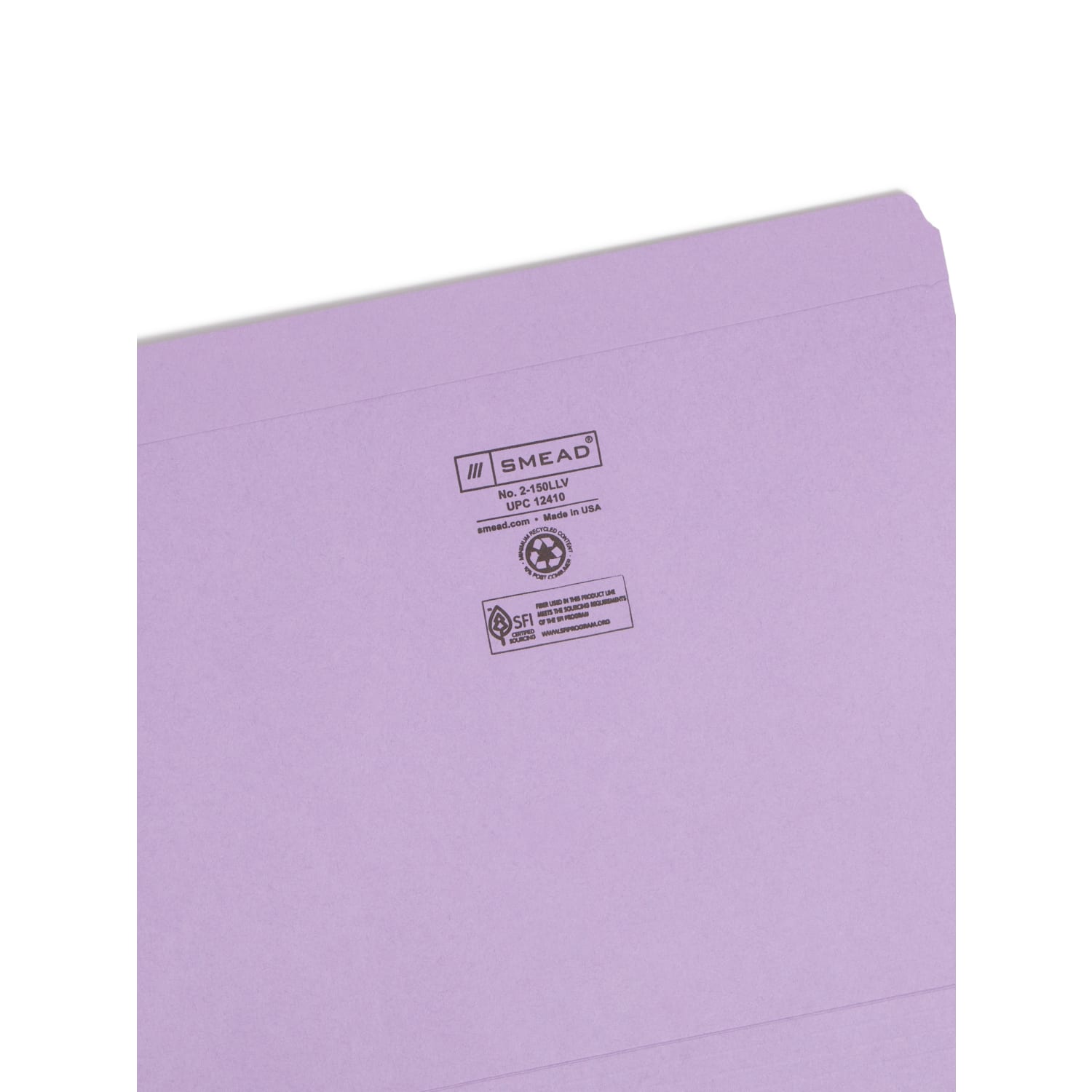 Smead File Folders, Letter Size, Straight Cut, Lavender, Box Of 100 - Image 4