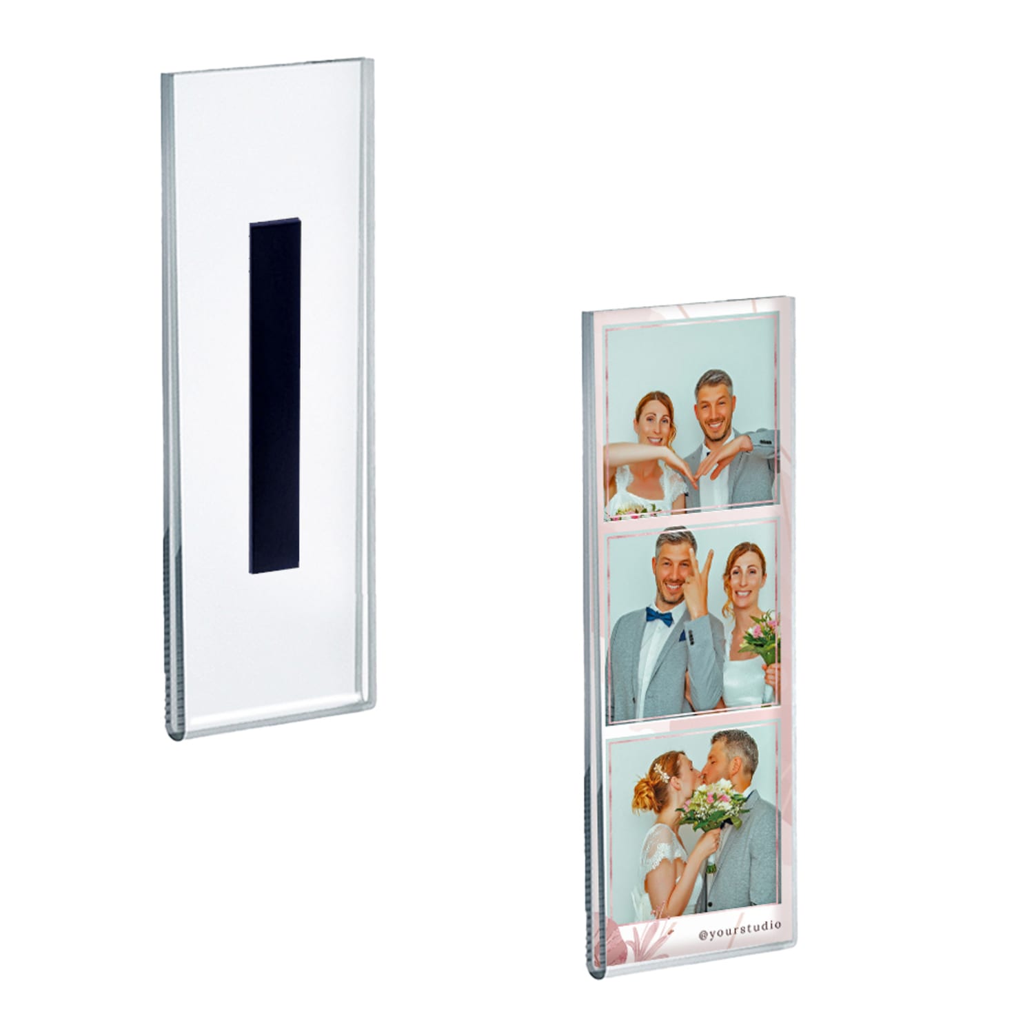 Azar Displays Magnet Back Vertical U-Frame Sign Holders, 7inH x 2inW x 1/4inD, Clear, Pack Of 10 Sign Holders - Image 3