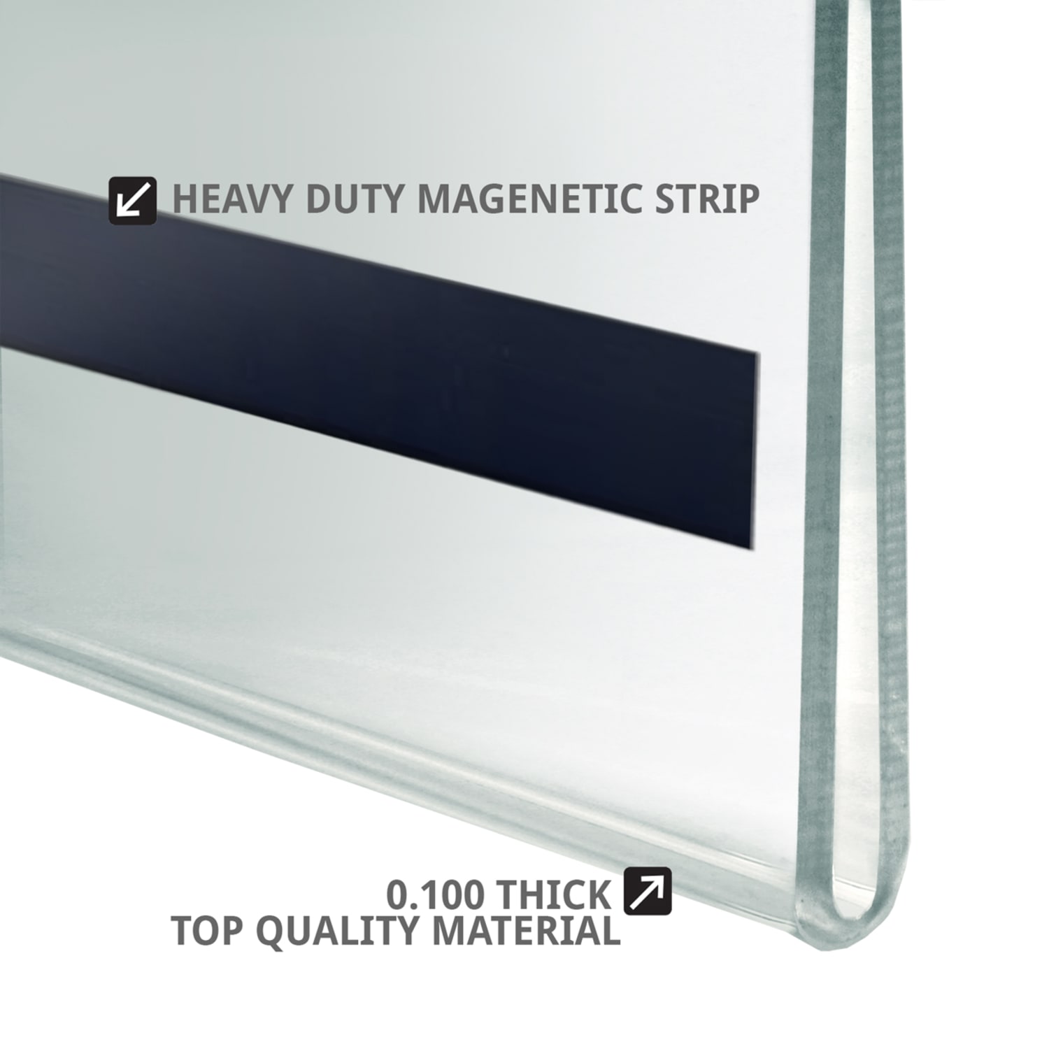 Azar Displays Magnet Back Vertical U-Frame Sign Holders, 7inH x 2inW x 1/4inD, Clear, Pack Of 10 Sign Holders - Image 6