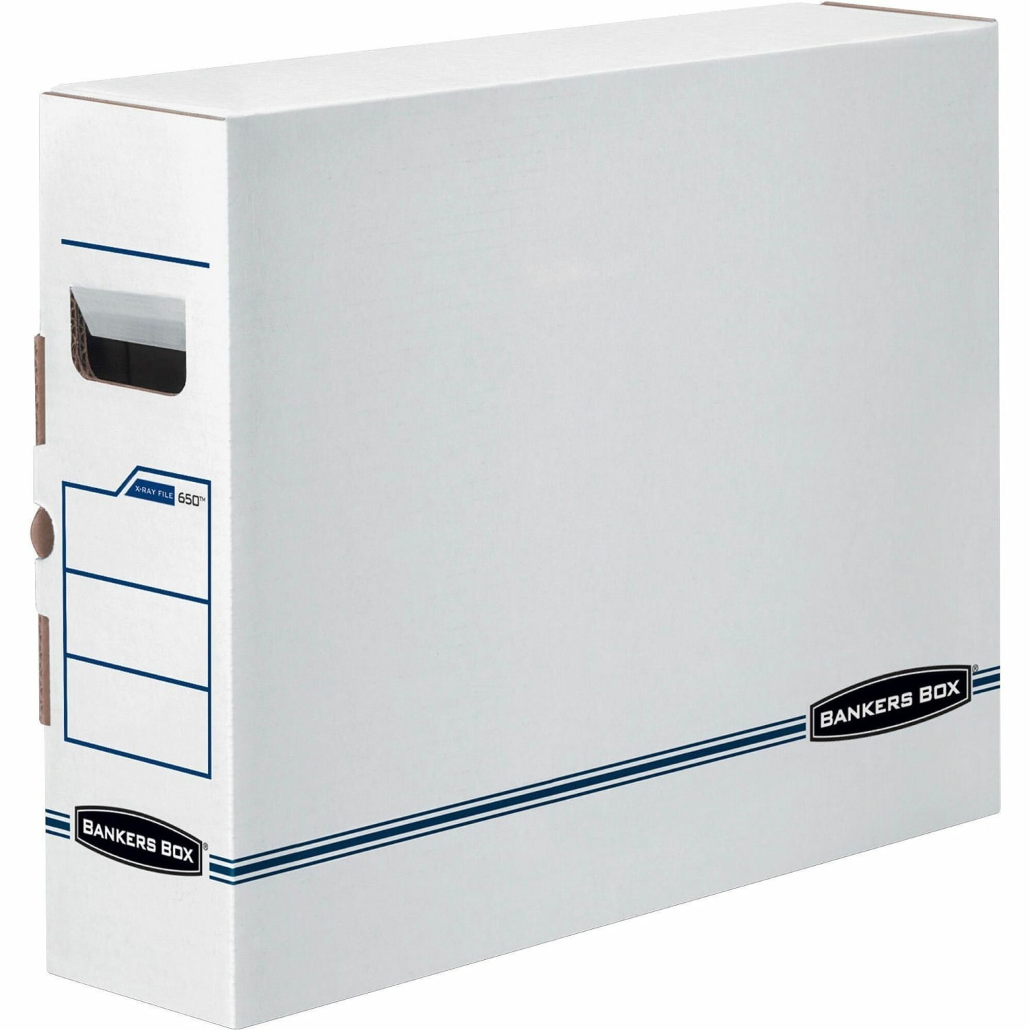 Bankers Box X-Ray Storage Boxes, 15 3/4in x 5 1/4in x 19 3/4in, White/Blue, Case Of 6 - Image 3