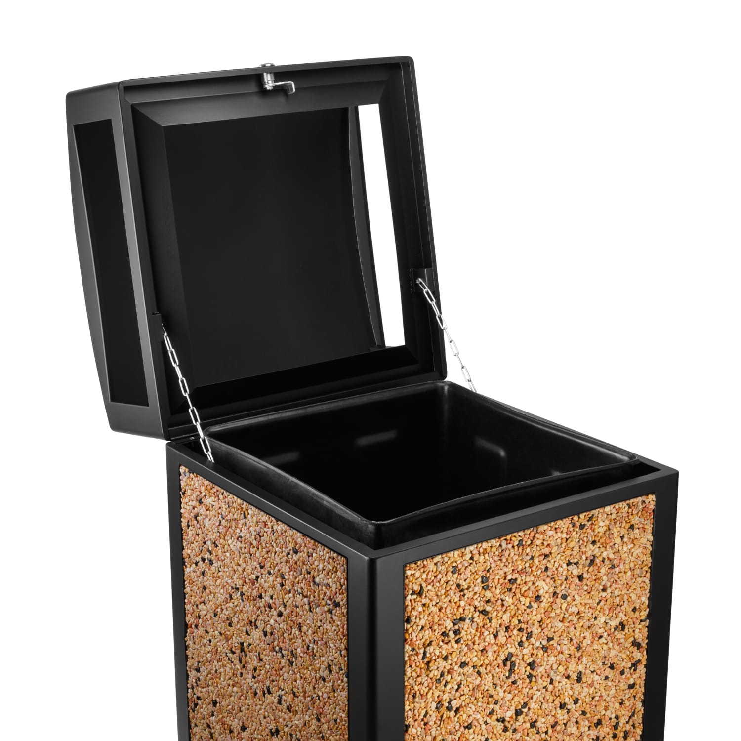 Alpine All-Weather 40-Gallon Outdoor Commercial Trash Can, With Lid, Stone - Image 4