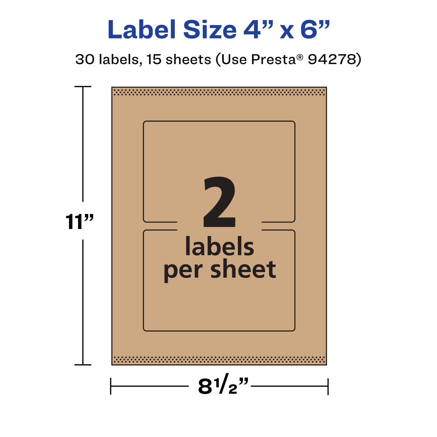 Avery Kraft Permanent Labels With Sure Feed, 94278-KMP15, Rectangle, 4in x 6in, Brown, Pack Of 30 - Image 6