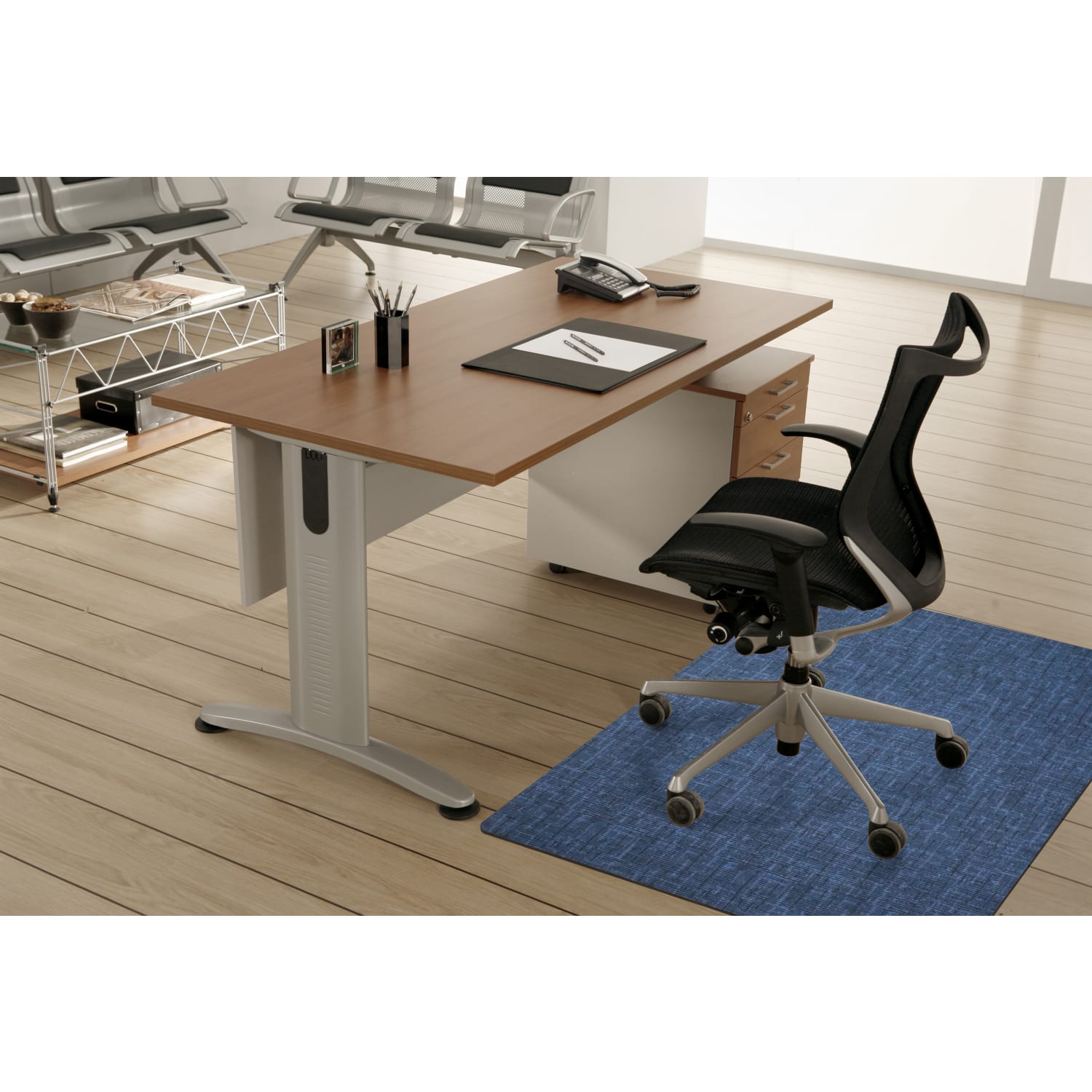 M+A Matting Desk Chair Mat, 35in x 47in, Astella Blue - Image 4