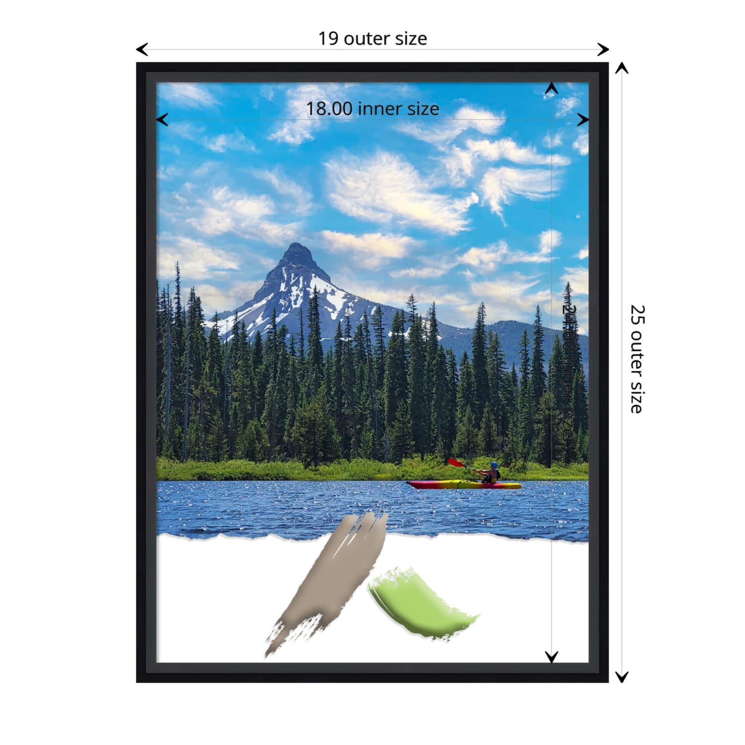 Amanti Art Lucie Black Wood Picture Frame, 19in x 25in, Matted For 18in x 24in - Image 5