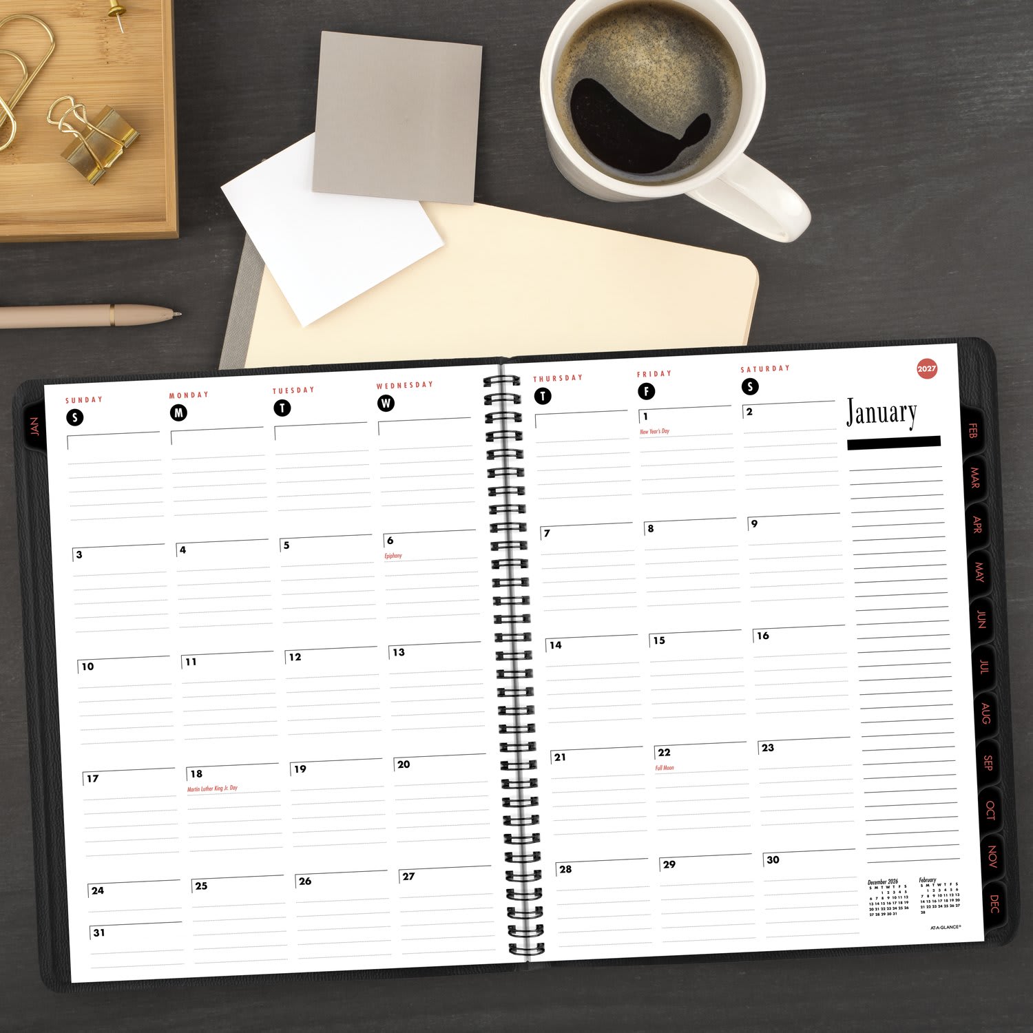 AT-A-GLANCE 800 Range 2027 Weekly Monthly Planner, Large, Black, 8 1/4in x 11in - Image 4