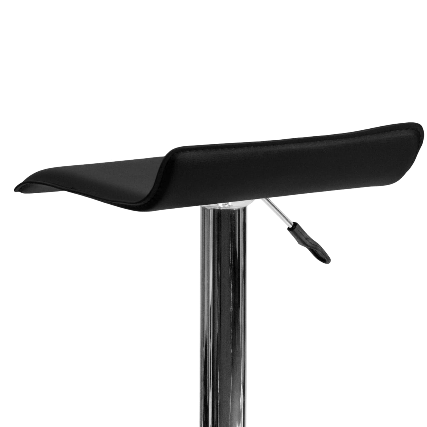 Flash Furniture Contemporary Vinyl Adjustable-Height Bar Stool With Solid Wave Seat, Black/Chrome - Image 9