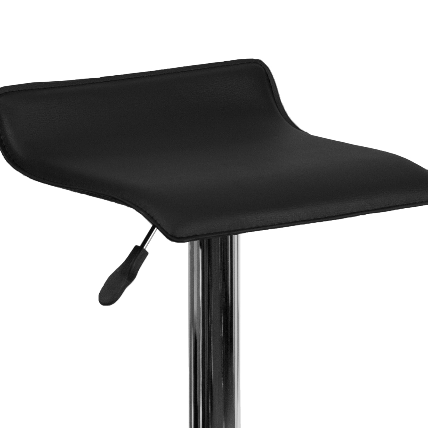 Flash Furniture Contemporary Vinyl Adjustable-Height Bar Stool With Solid Wave Seat, Black/Chrome - Image 12