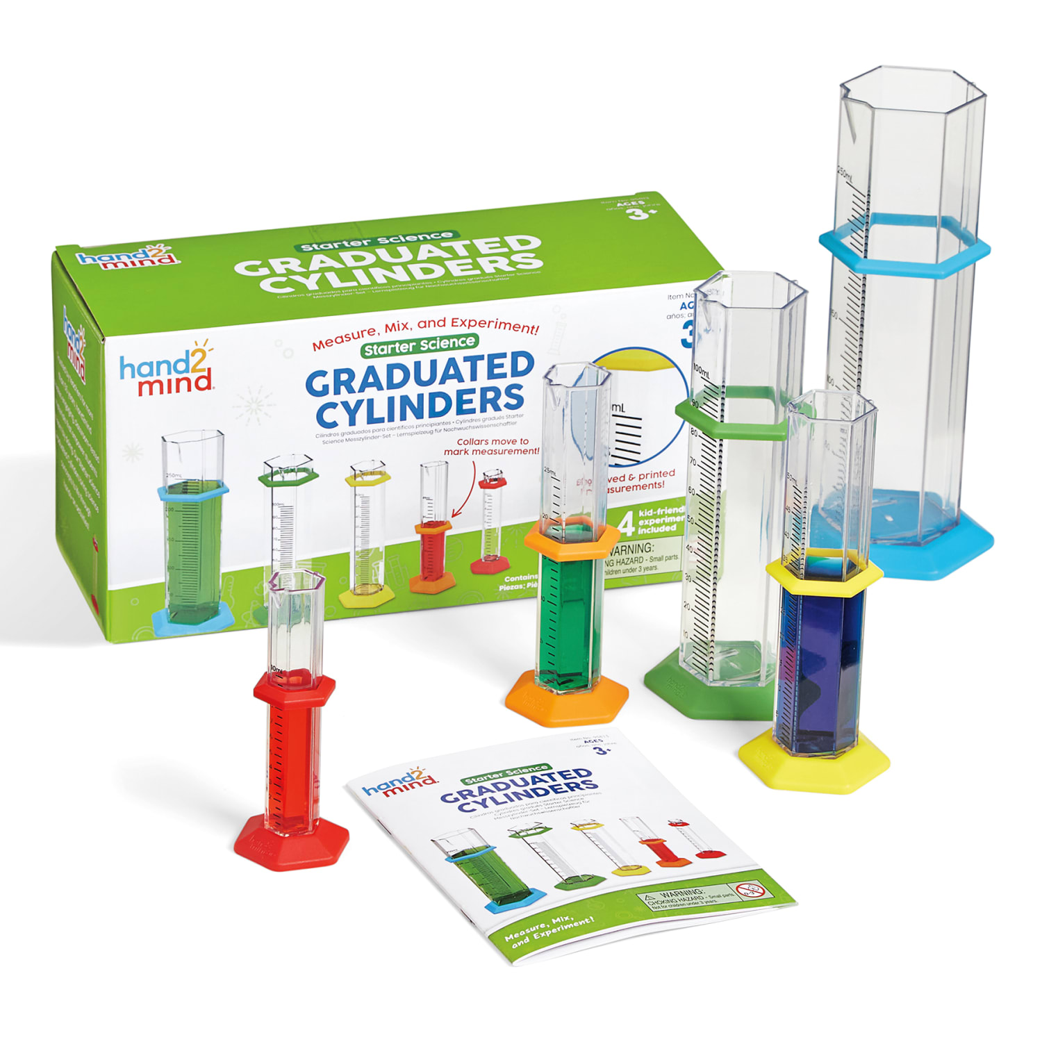 Hand2Mind Starter Science Graduated Cylinders 15-Piece Set, Multicolor - Image 5