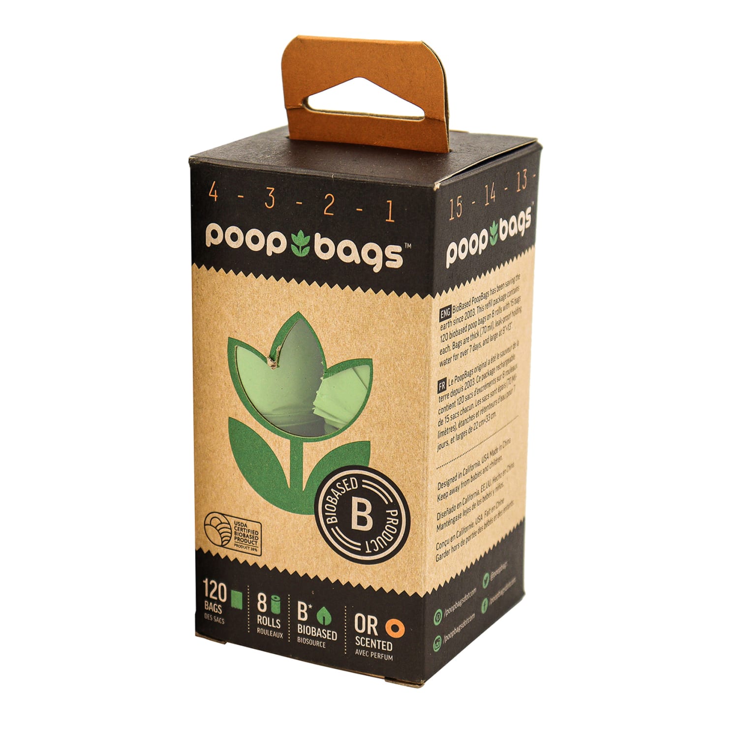 The Original Poop Bags Orange-Scented Countdown Roll, 76.8 Oz, Set Of 15 Bags