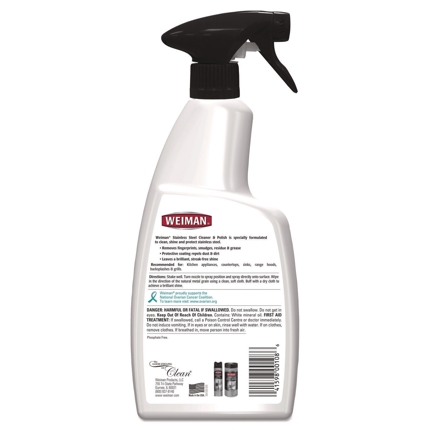 WEIMAN Stainless Steel Cleaner and Polish, Floral Scent, 22 oz Trigger Spray Bottle - Image 3