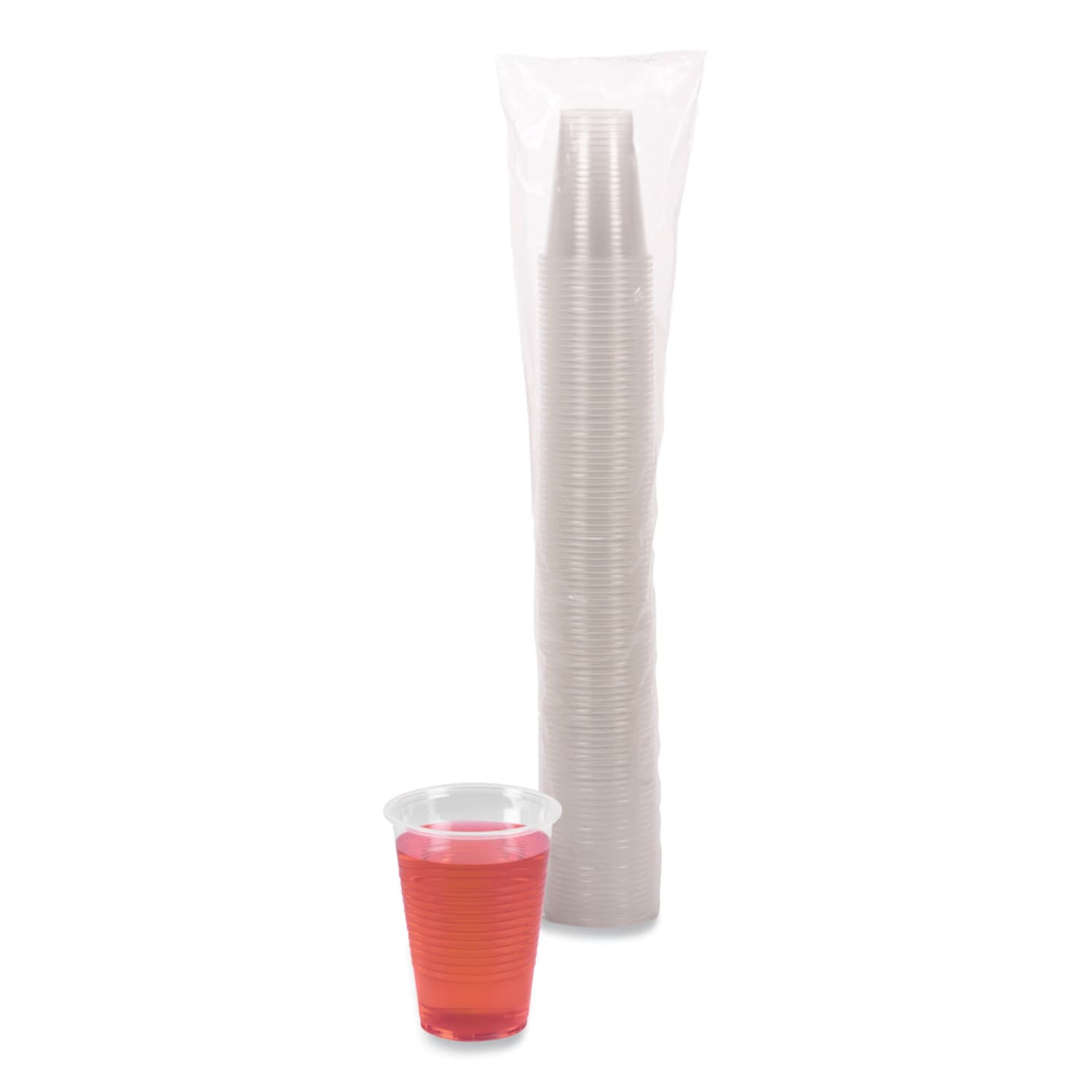 Boardwalk Plastic Cold Cups, 9 Oz, Clear, Sleeve Of 100 Cups, Carton Of 25 Sleeves - Image 4