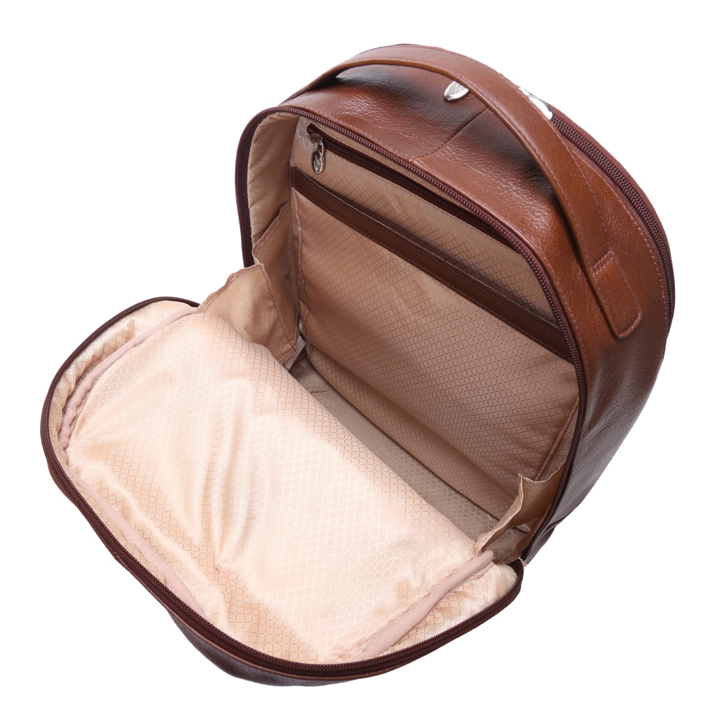 McKlein PARKER, 15in Leather Dual-Compartment Laptop Backpack, Brown - Image 5