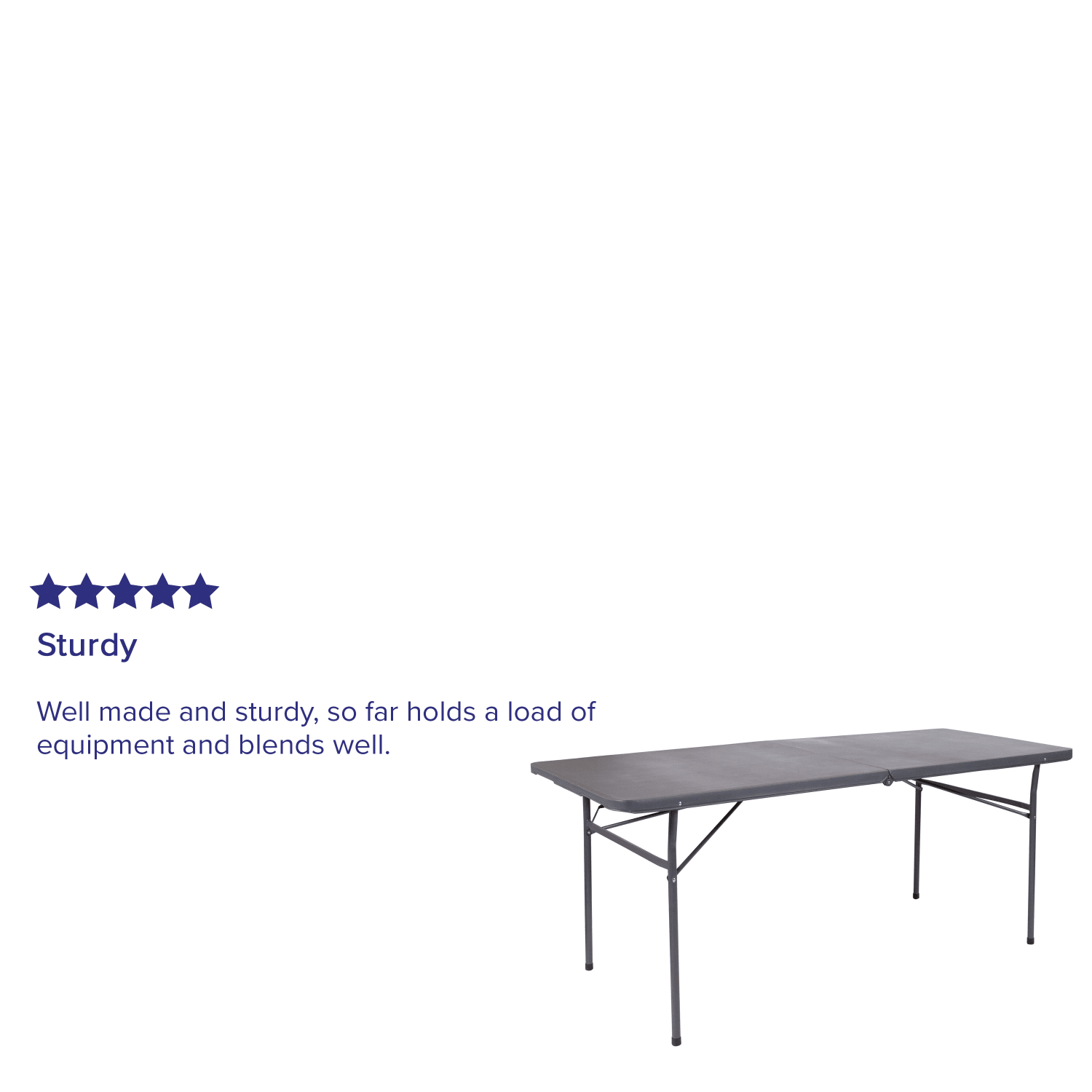 Flash Furniture Bi-Fold Plastic Banquet And Event Table, 29inH x 30inW x 72inD, Dark Gray - Image 5