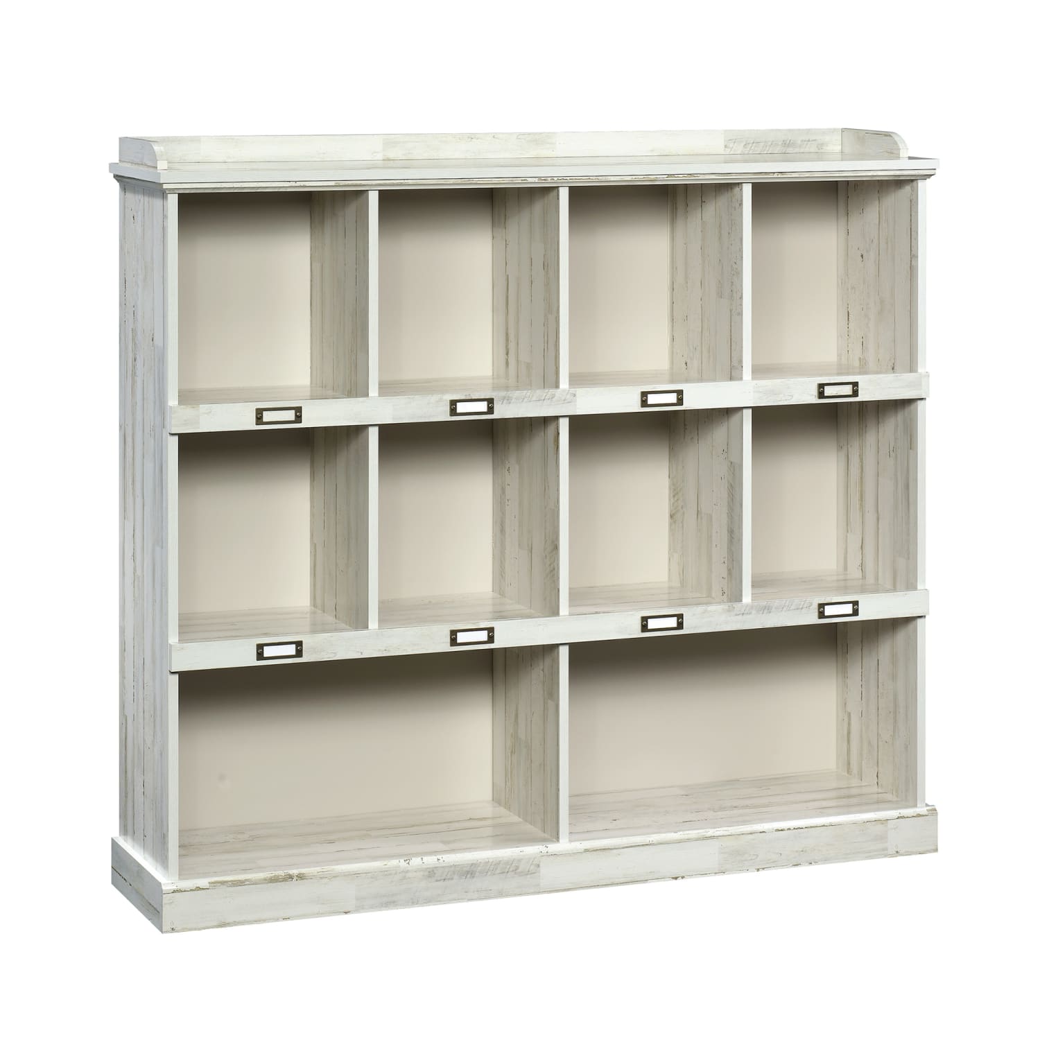 Sauder Barrister Lane 10-Cube Bookcase, White Plank - Image 4