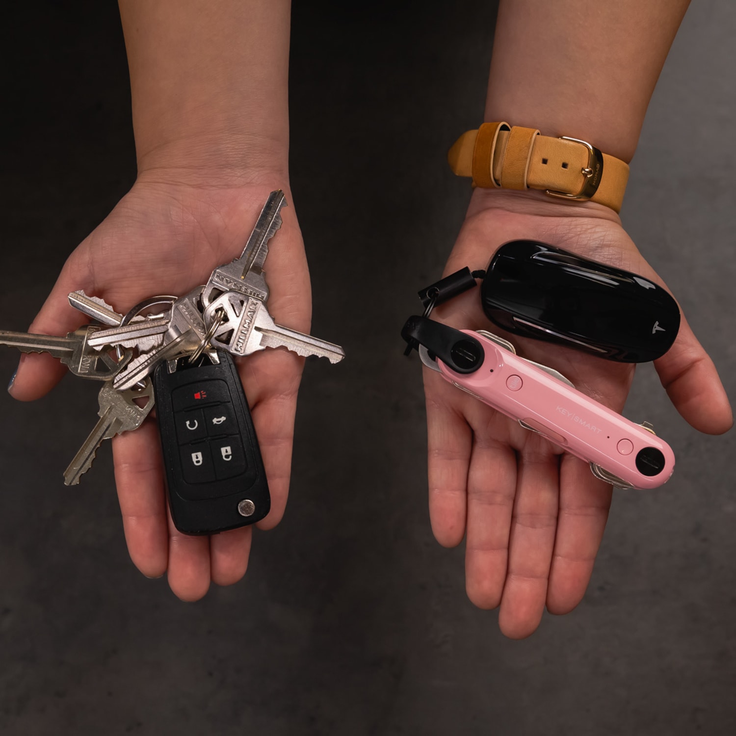KeySmart Max Key Holder With Tile Smart Location, 4.2in, Blush - Image 4