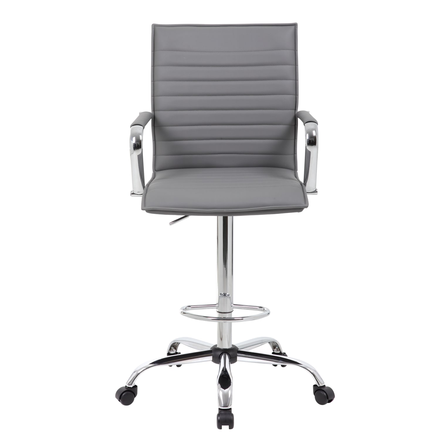 Boss Office Products Drafting Stool, Gray/Chrome - Image 3
