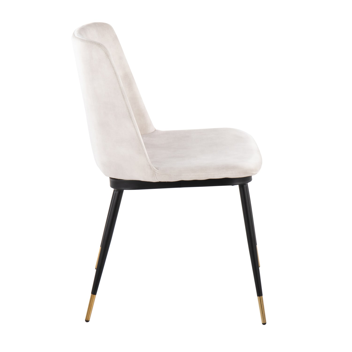 LumiSource Wanda Contemporary Chairs, Black/Beige/Gold, Set Of 2 Chairs - Image 4