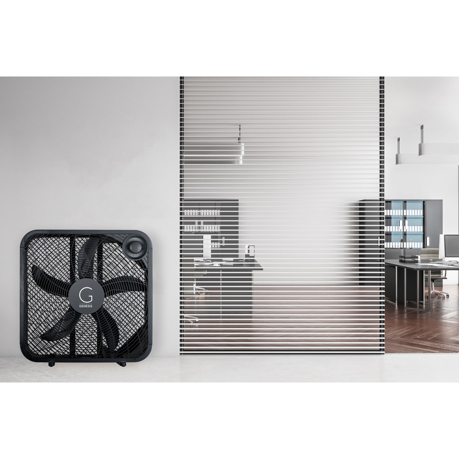 Genesis 3-Speed Box Fan With Max Cooling Technology, 20in, Black - Image 4