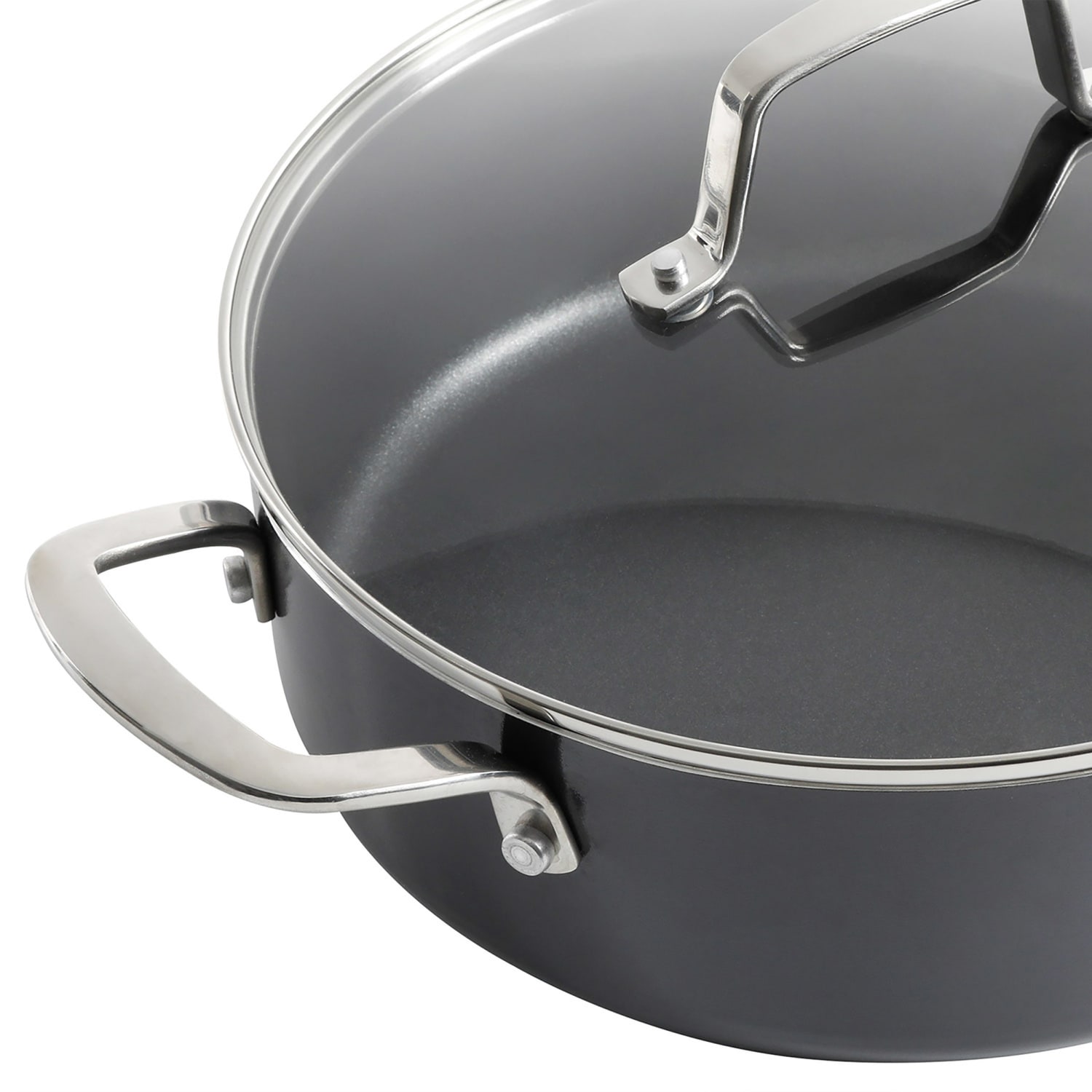 Martha Stewart 10-Piece Aluminum Non-Stick Enamel Cookware Set, Gray - Image 4