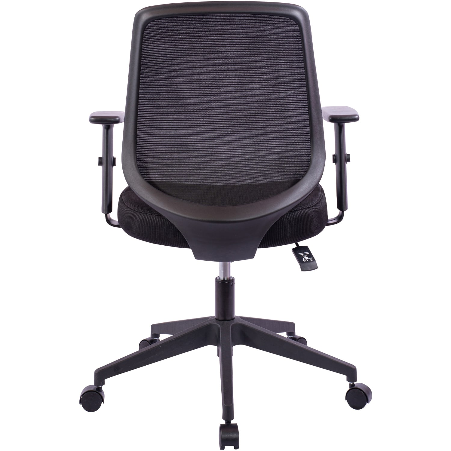 NuSparc Mid Back Task Chair  Fabric Back Material  Mid Back  5 star Base  Black  Armrest  1 Each PopularChairscom