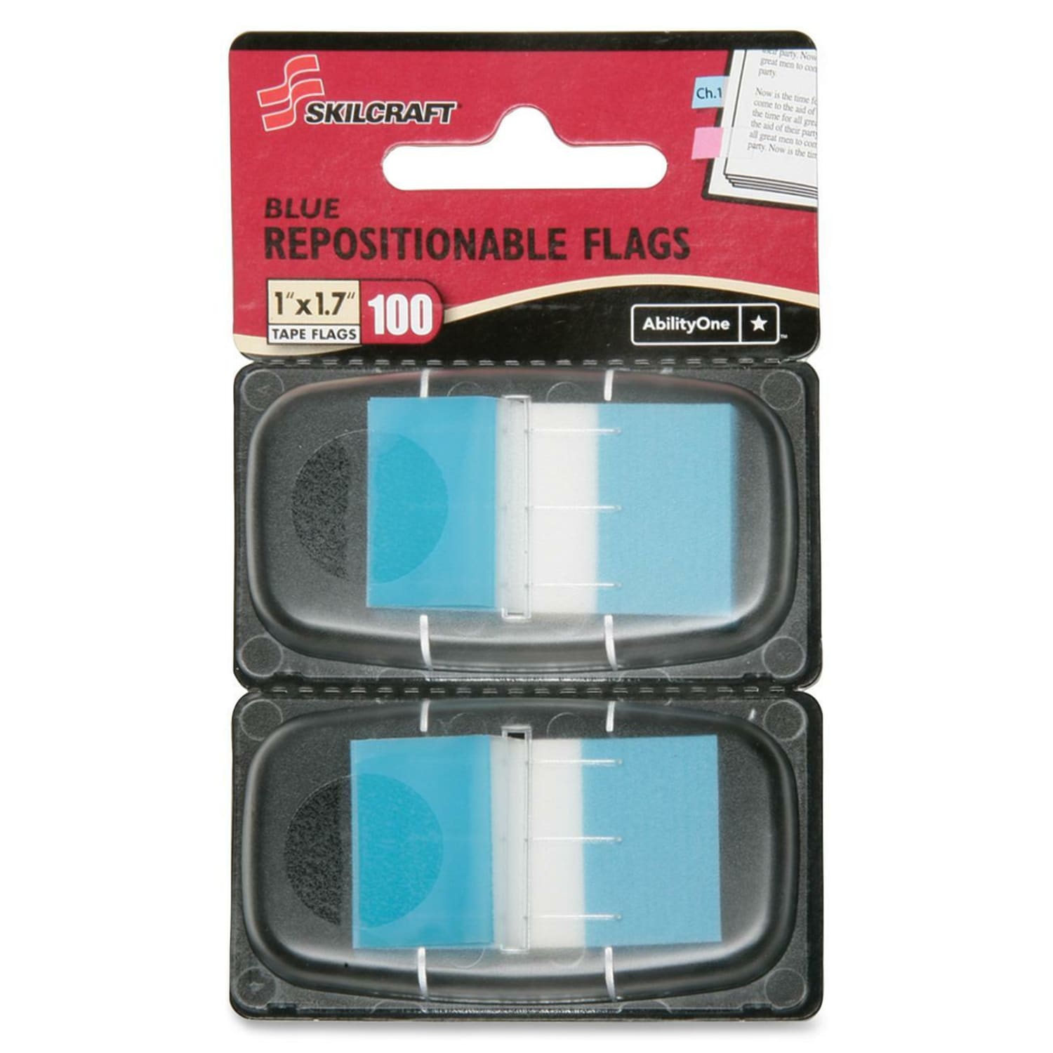 SKILCRAFT Self-Stick Rectangular Flags, 1in x 1 3/4in, Blue, 50 Flags Per Dispenser, Pack Of 2 (AbilityOne 7510-01-621-1307) - Image 3