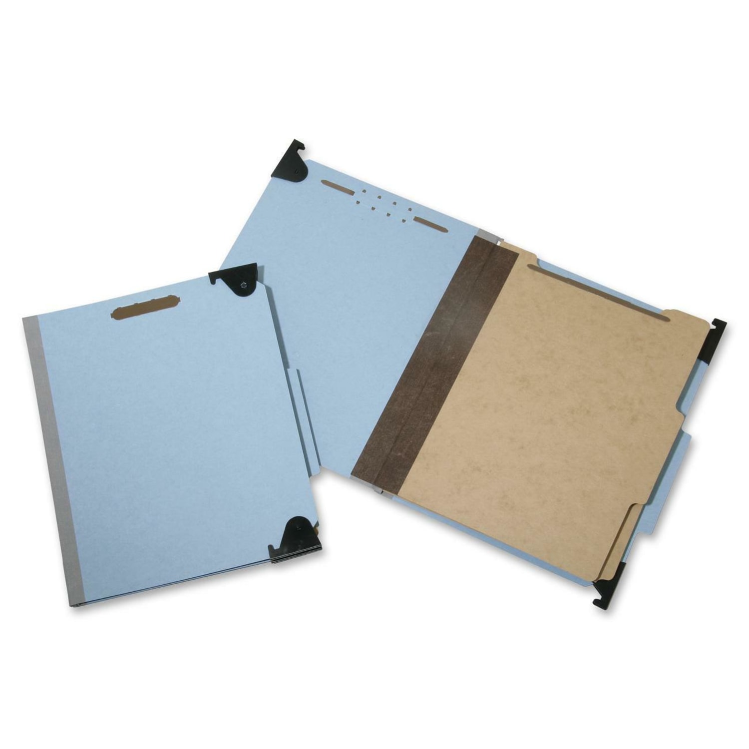 SKILCRAFT 6-Section Fastener Hanging File Folders, 2in Expansion, Letter Size, 60% Recycled, Light Blue, Box Of 10 (AbilityOne7530-01-621-6198) - Image 3