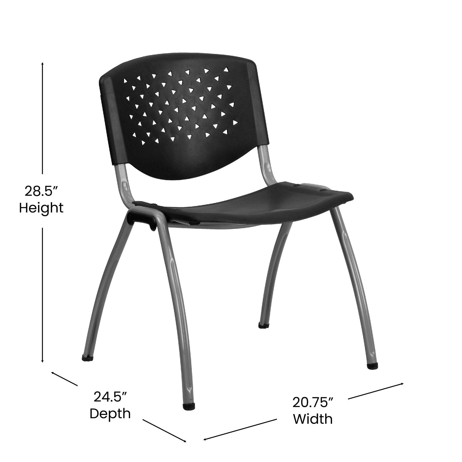 Flash Furniture HERCULES Series Plastic Stack Chairs Black Set Of 5 Chairs PopularChairscom