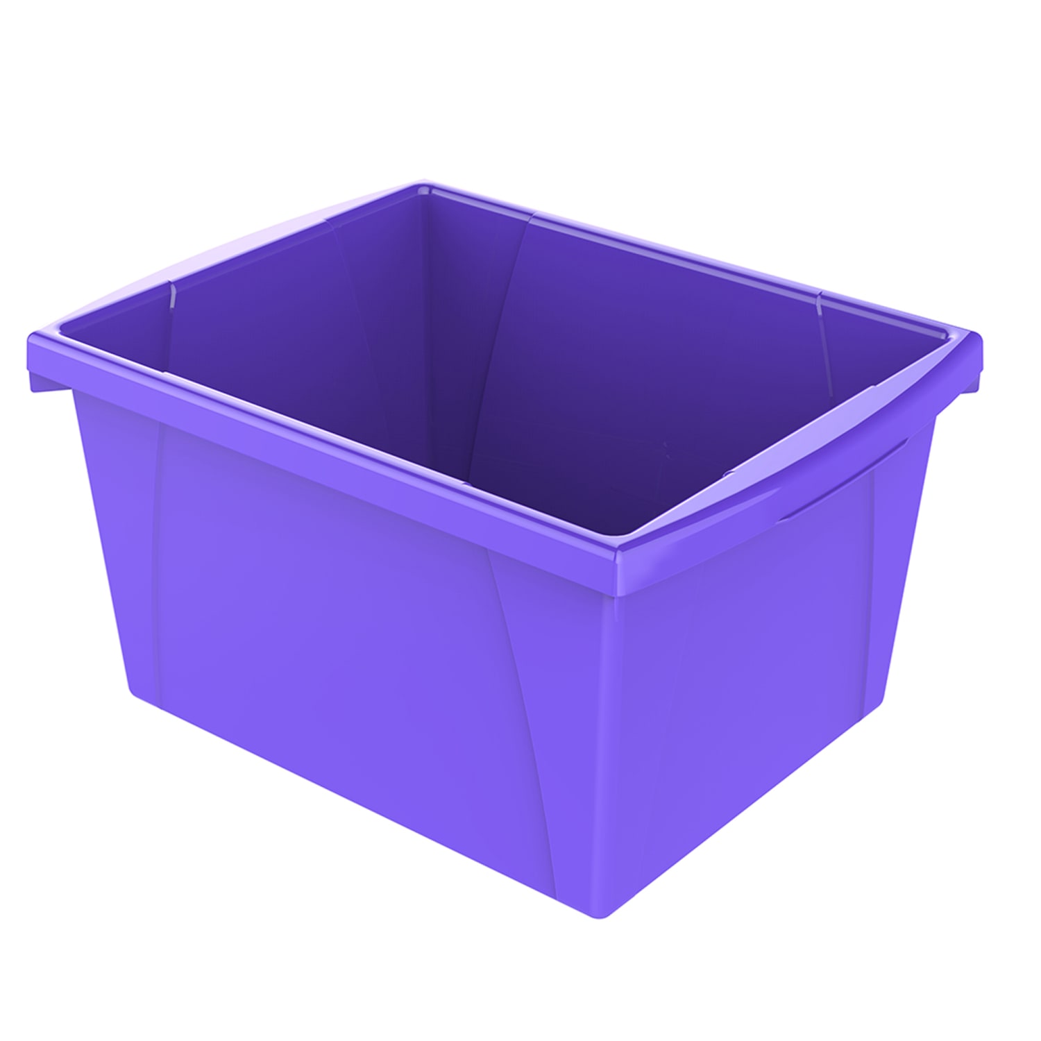 Storex Classroom Storage Bins, 4 Gallon, 7-15/16inH x 11-5/16inW x 13-5/8inD, Purple, Pack Of 3 Bins - Image 3