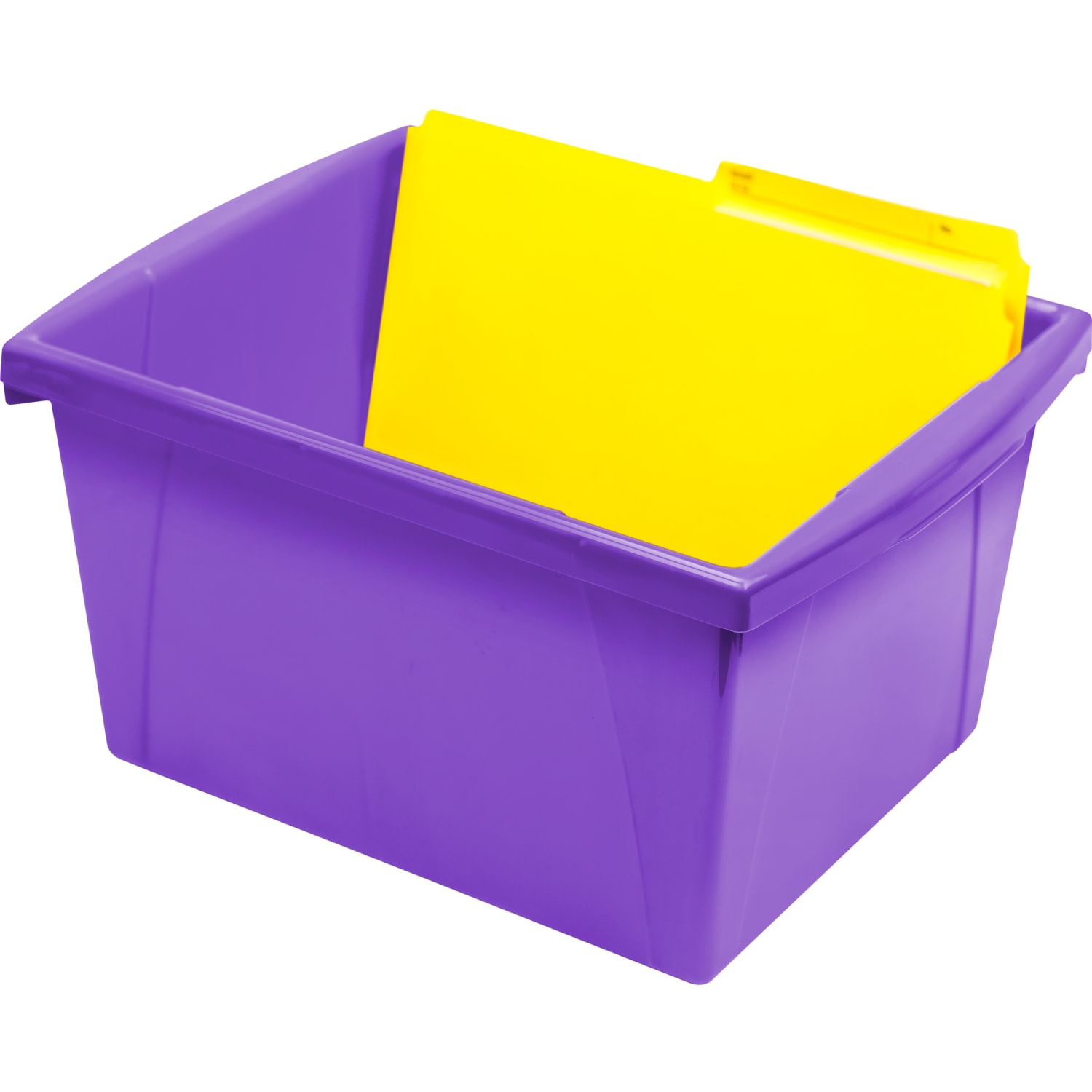 Storex Classroom Storage Bins, 4 Gallon, 7-15/16inH x 11-5/16inW x 13-5/8inD, Purple, Pack Of 3 Bins - Image 6