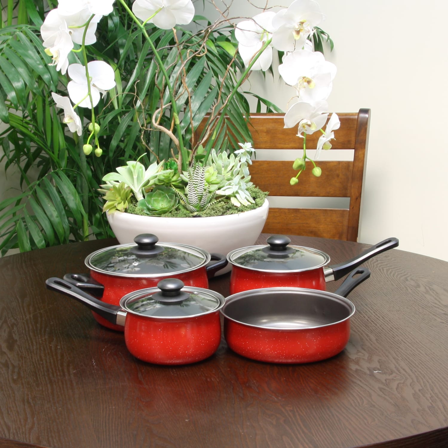 Gibson Home Casselman 7-Piece Cookware Set, Red - Image 3