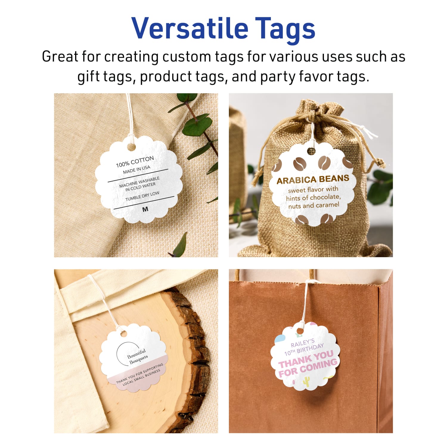 Avery Printable Tags With Sure Feed Technology, Print-To-The-Edge, 2.5in, Glossy White, Pack Of 225 - Image 4