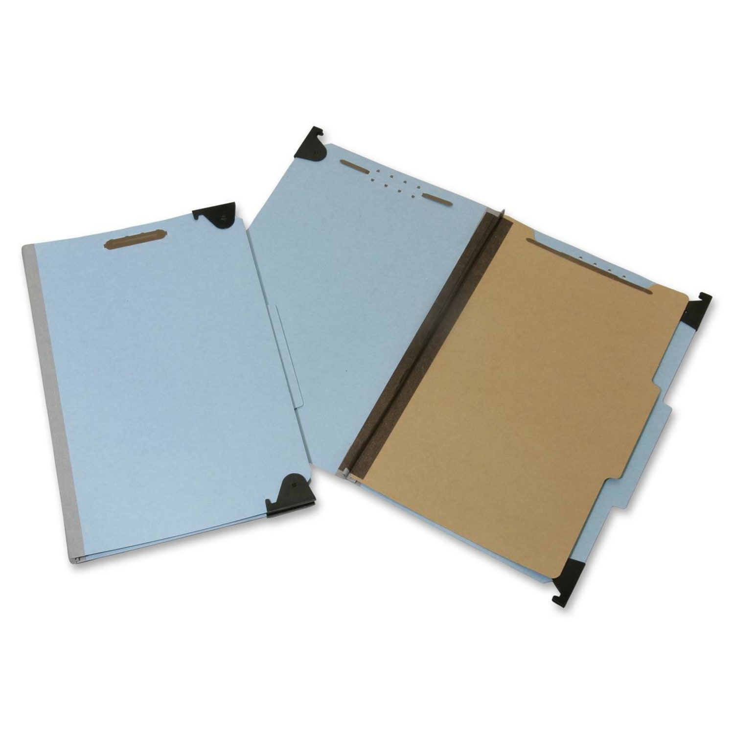 SKILCRAFT Heavy-Duty Hanging File Folders With 4-Section Fastener, 1in Capacity, Legal Size, 60% Recycled, Blue, Box Of 5 (AbilityOne 7530-01-621-6200) - Image 3